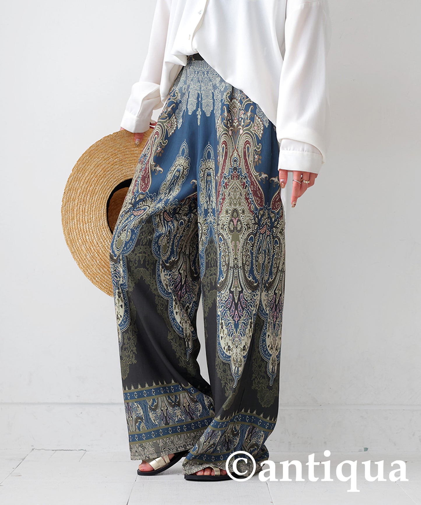 Patterned Wide Pants Ladies