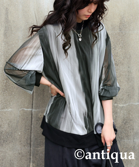 Pattern Sheer Tops Ladies