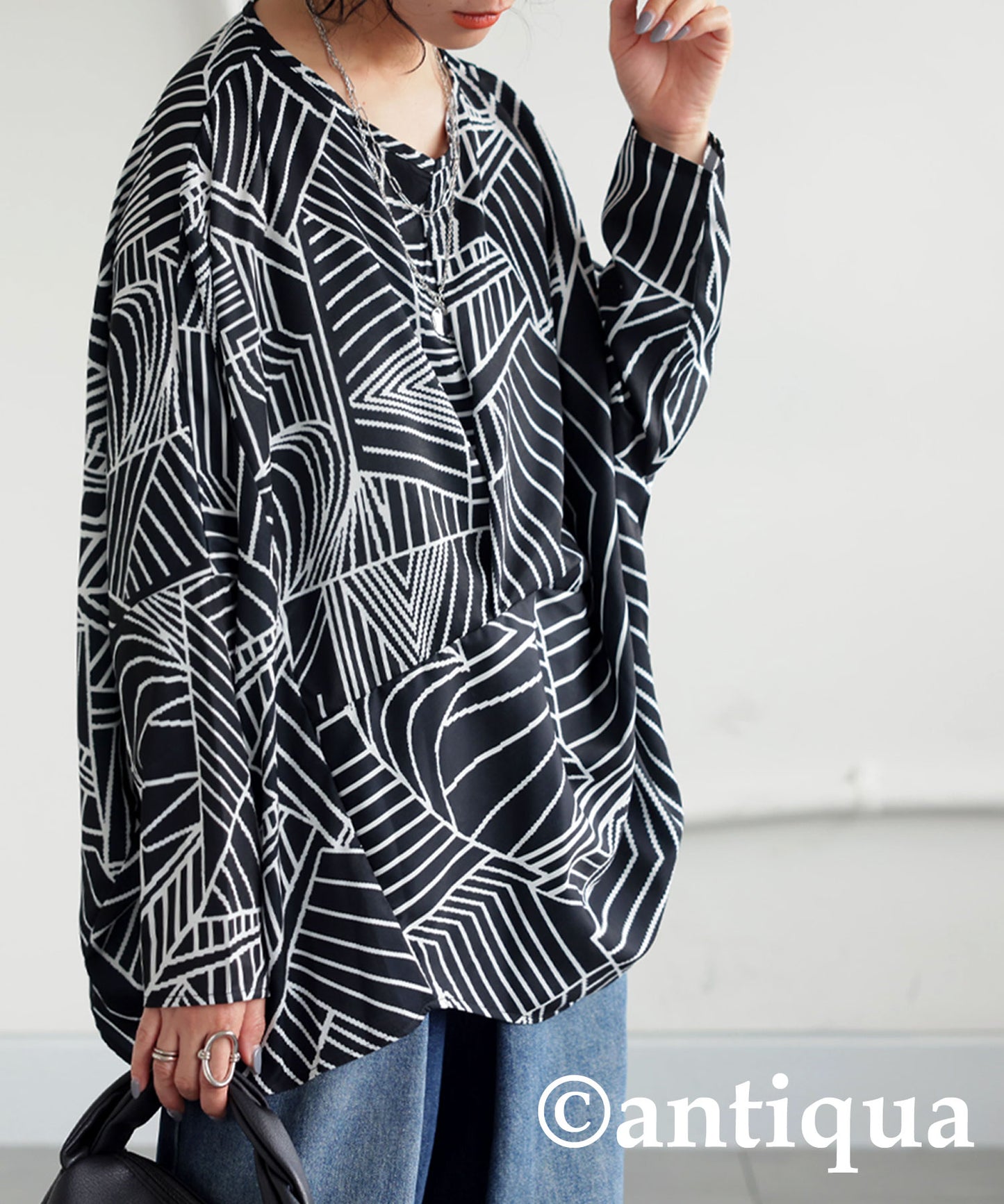 Geometric Pattern Dolman Tops Ladies