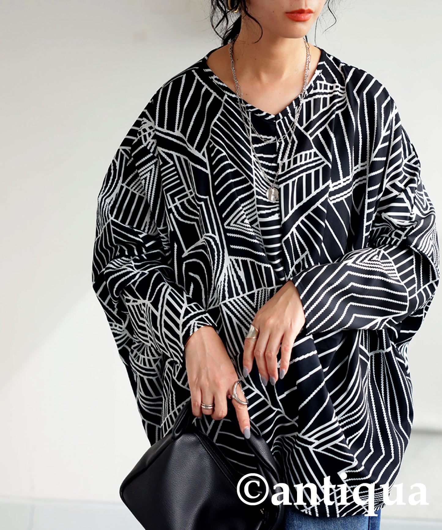 Geometric Pattern Dolman Tops Ladies