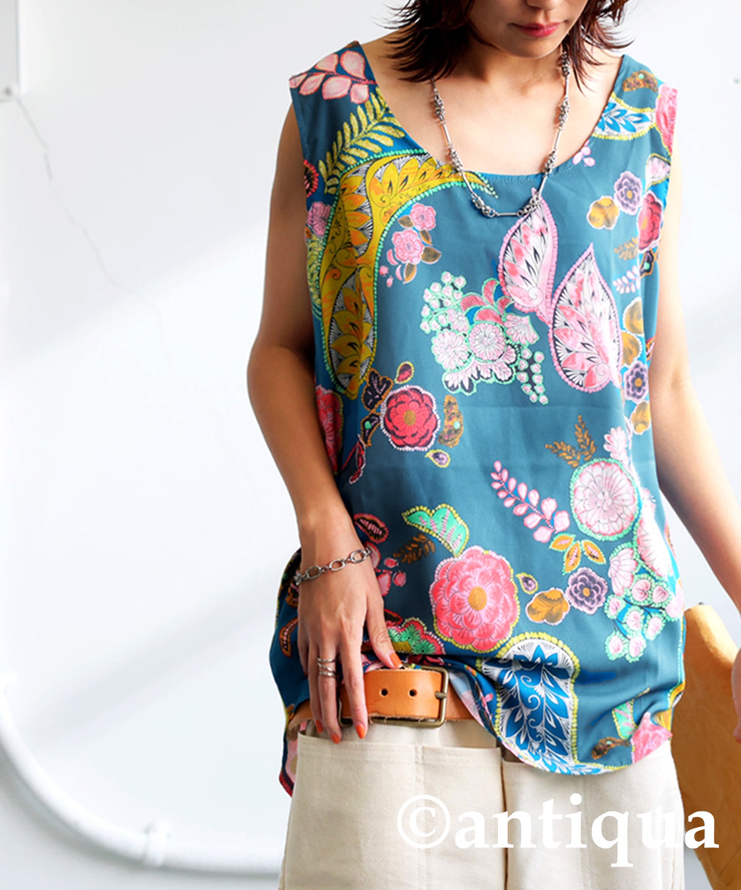 Botanical Pattern Tank Top Ladies