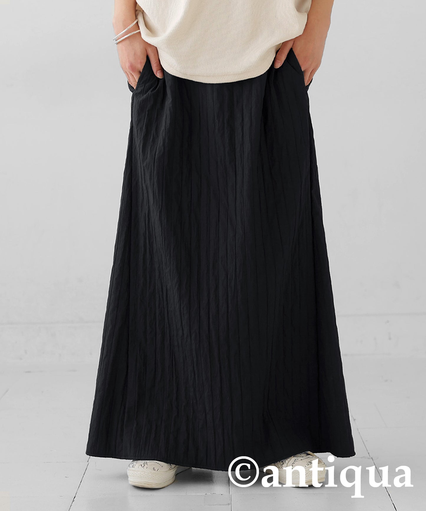 Striped Wrinkle Skirt Ladies