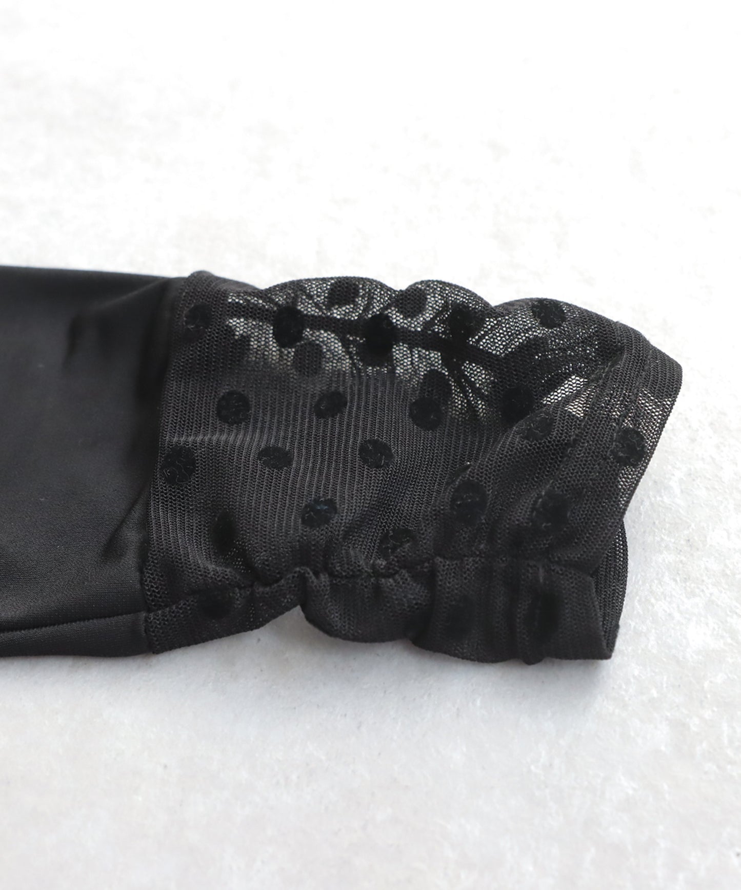 Dot Sheer Contrast Tops Ladies