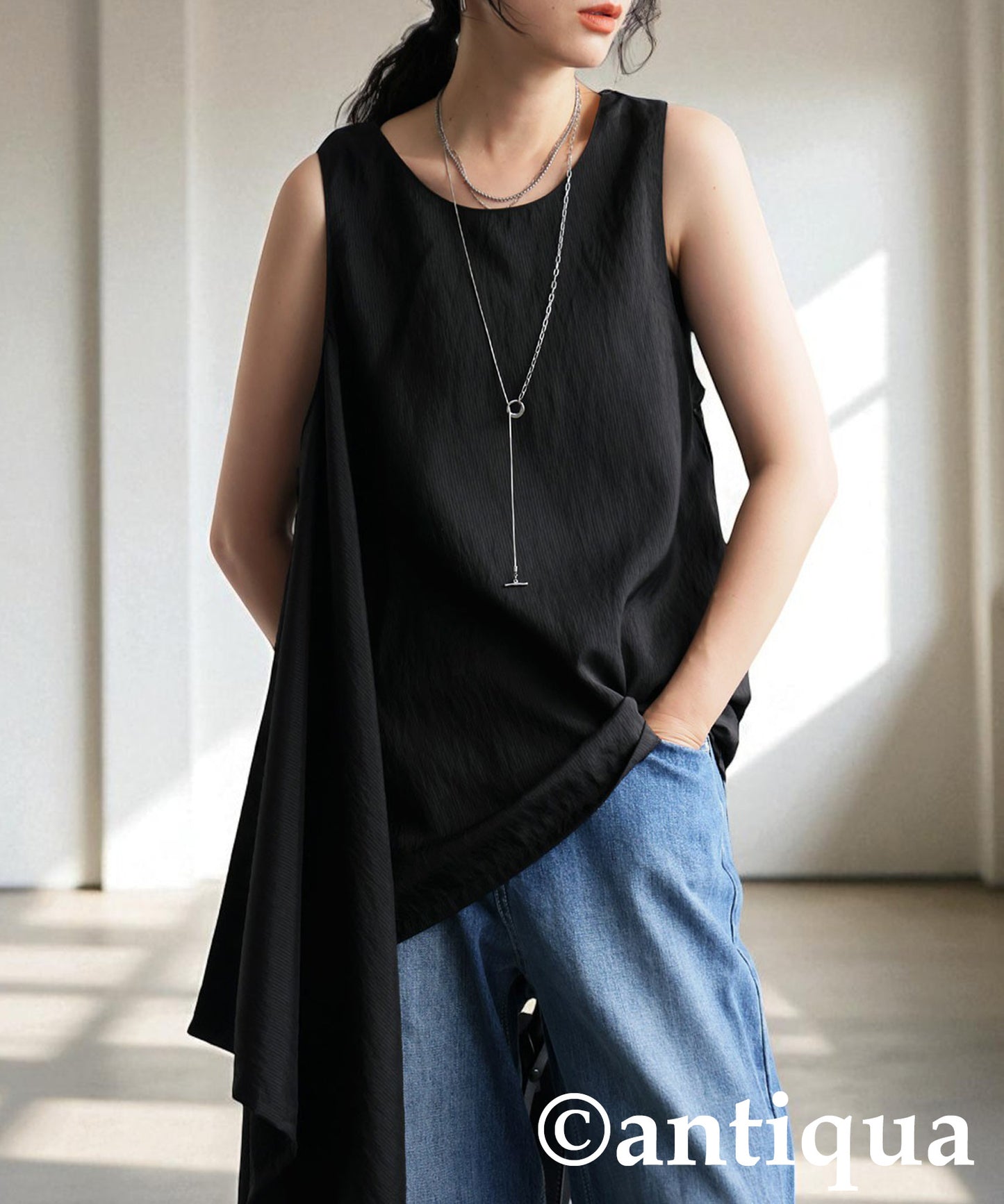 Ladies Asymmetrical Drape Tank Top