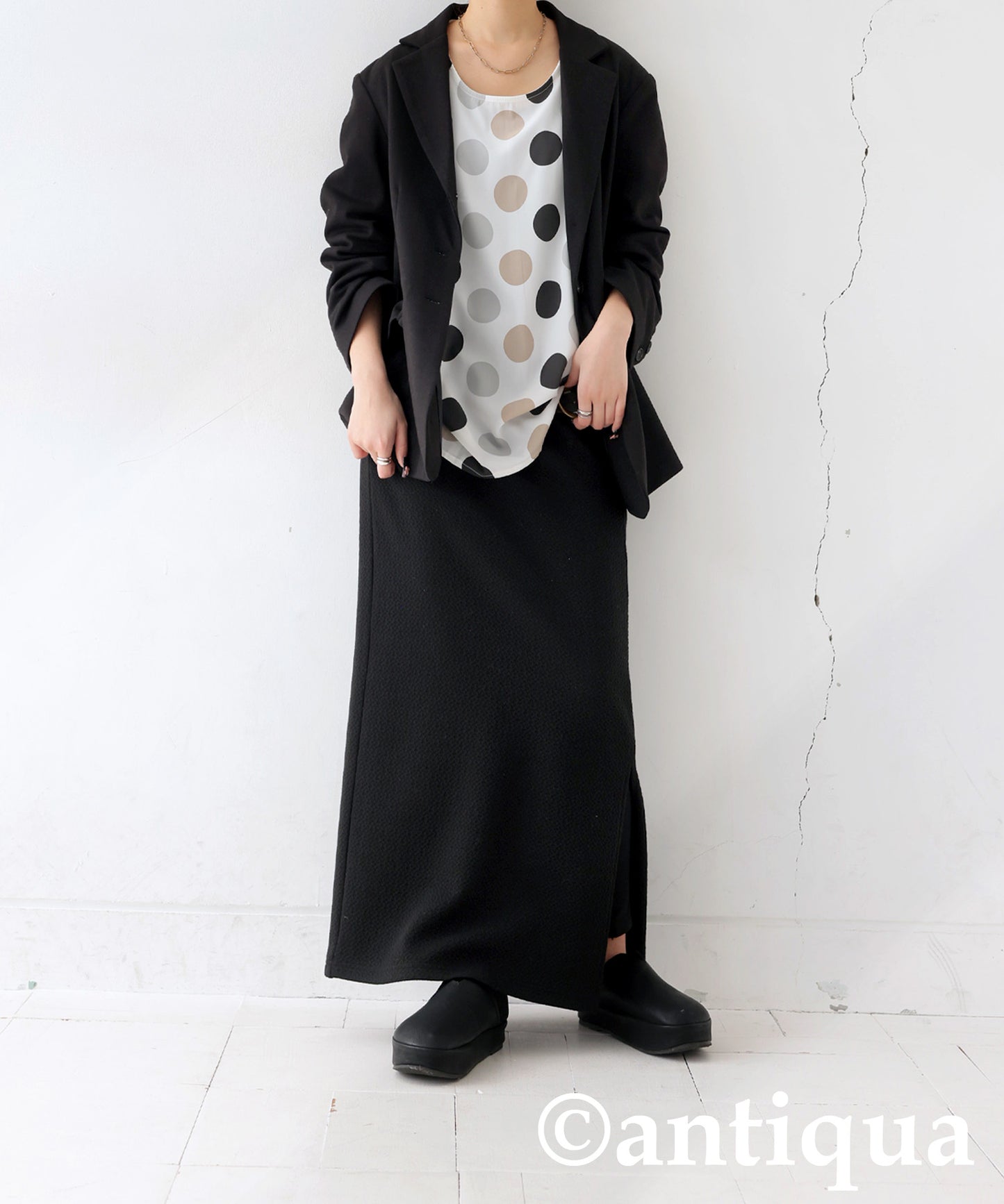 Dot Pattern Raglan Tops Ladies