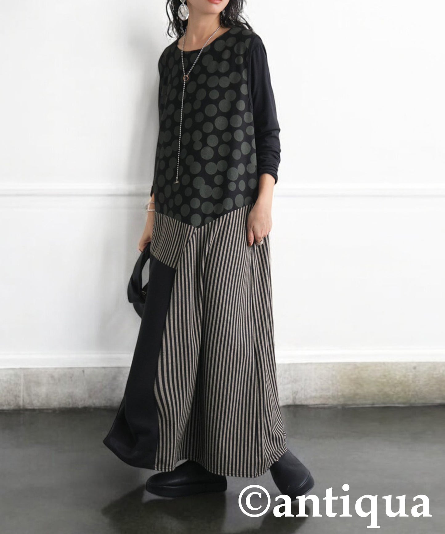 Pattern Switching Dress Ladies