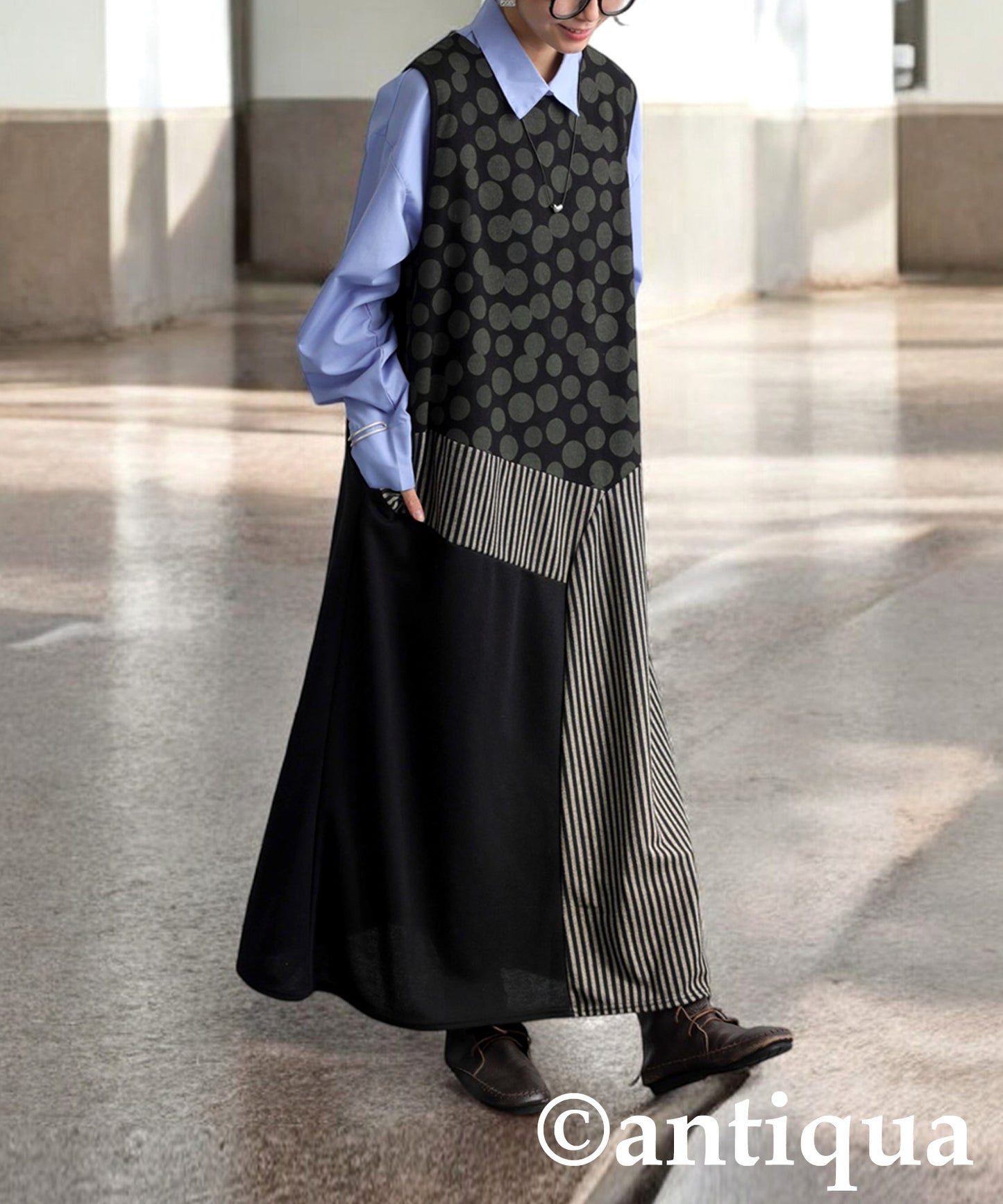 Pattern Switching Dress Ladies