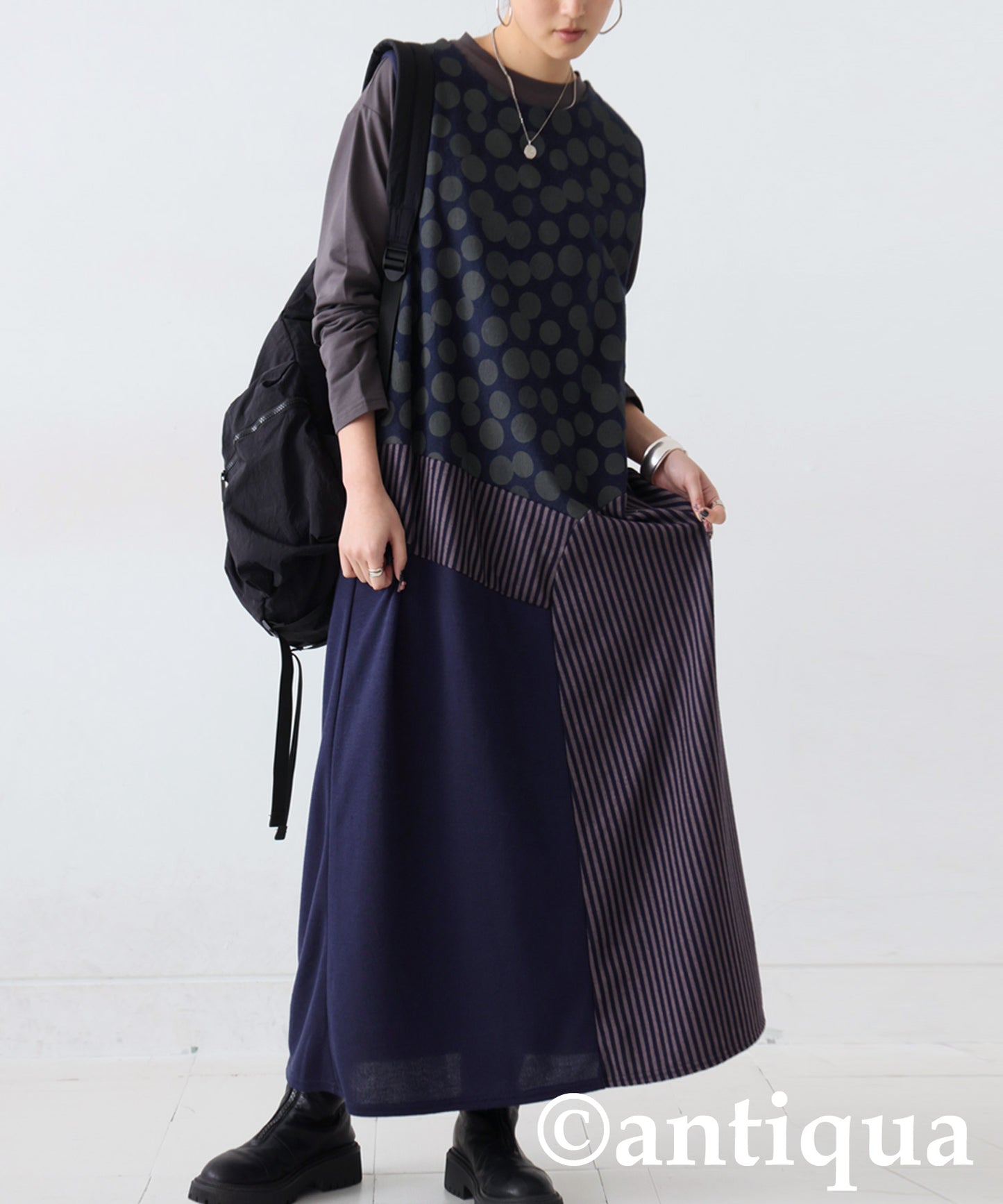 Pattern Switching Dress Ladies