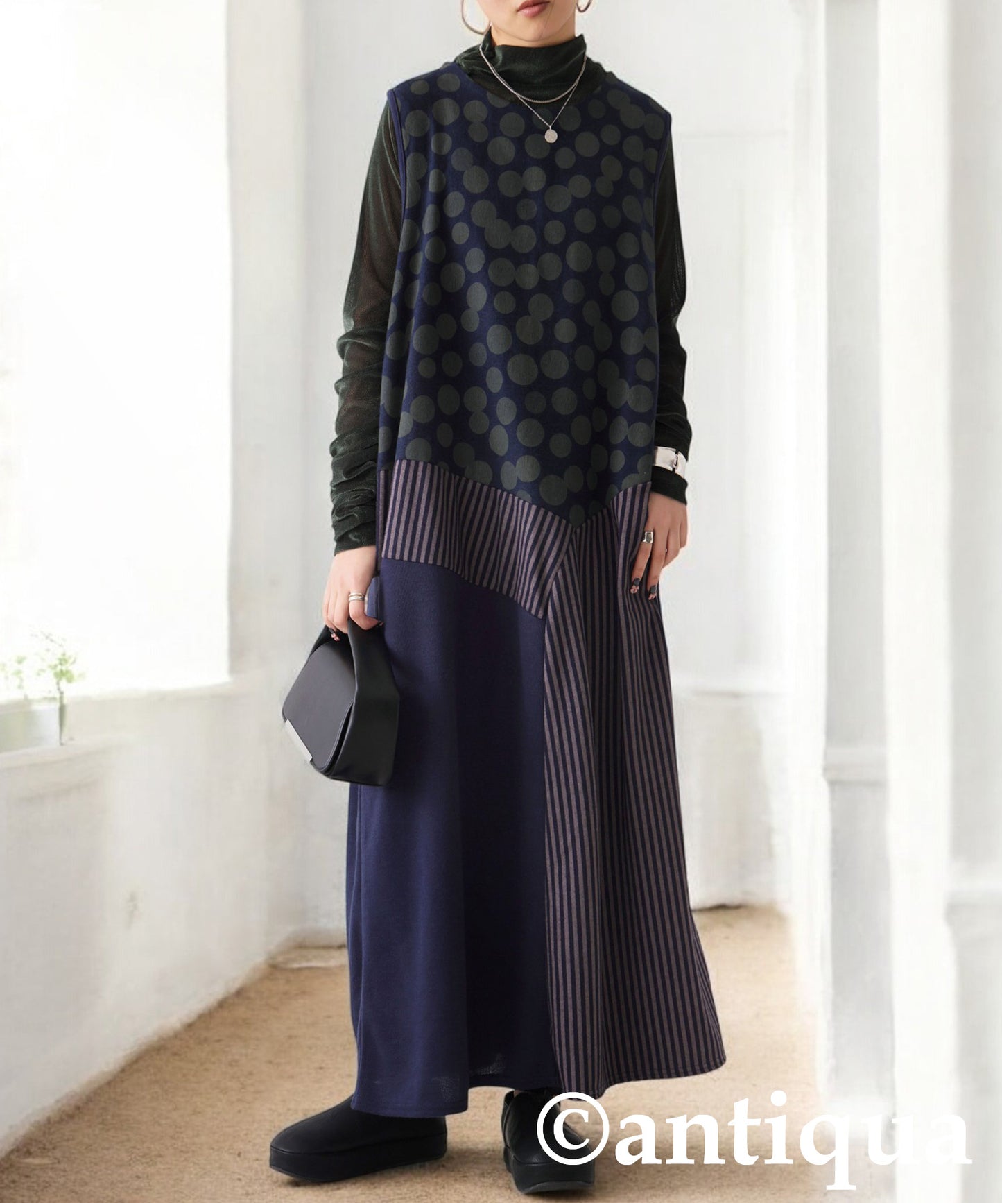 Pattern Switching Dress Ladies