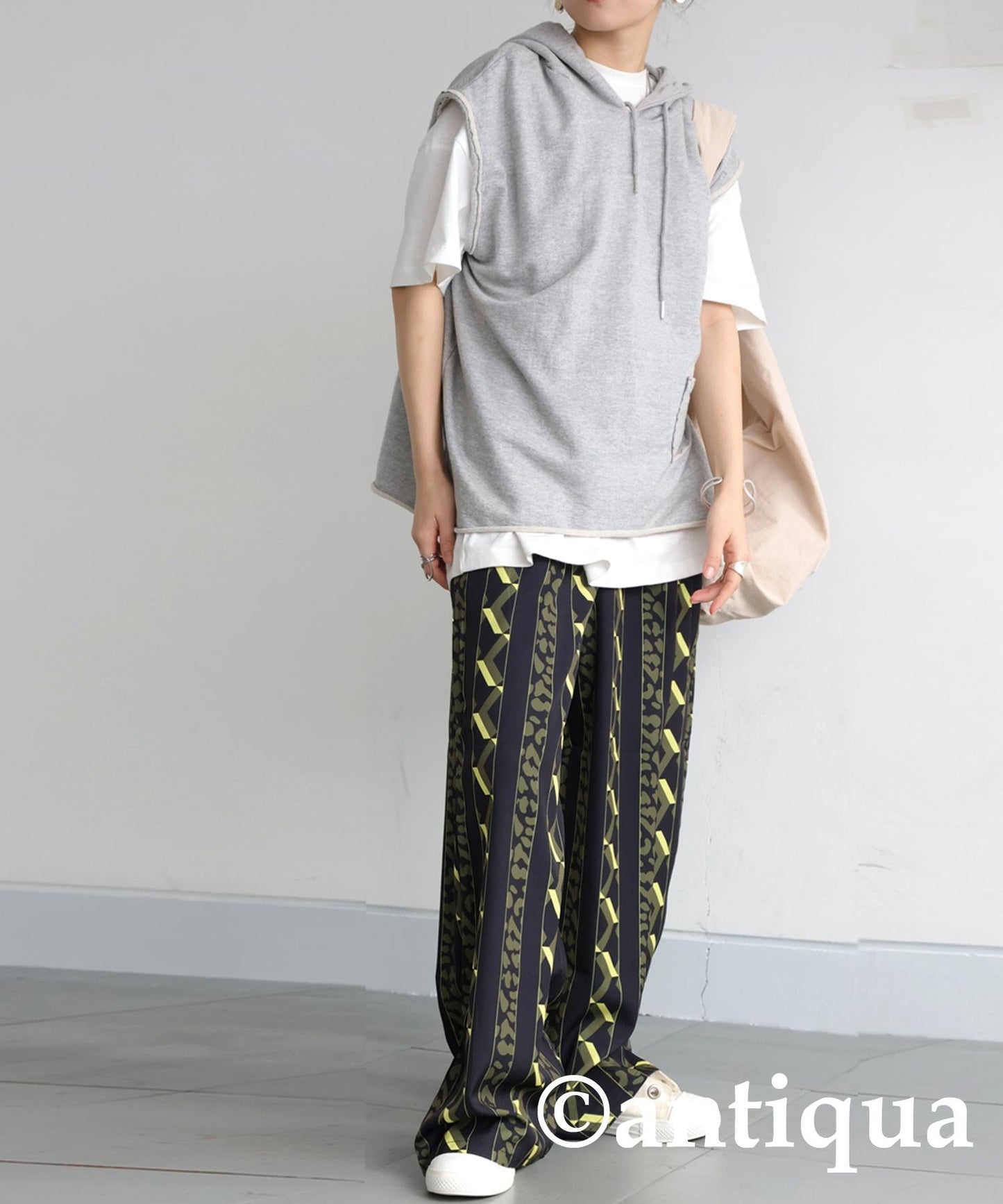 Ladies Art Stripe Wide Pants