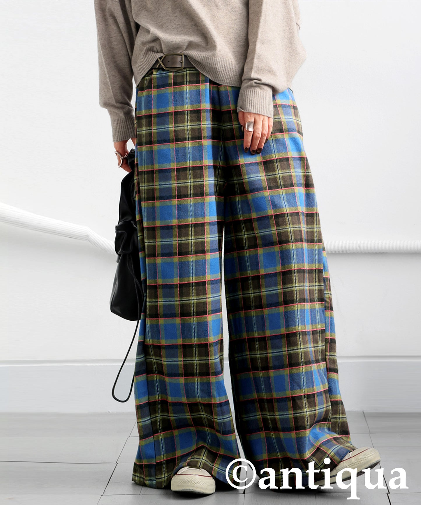 Tartan Wide Pants Ladies