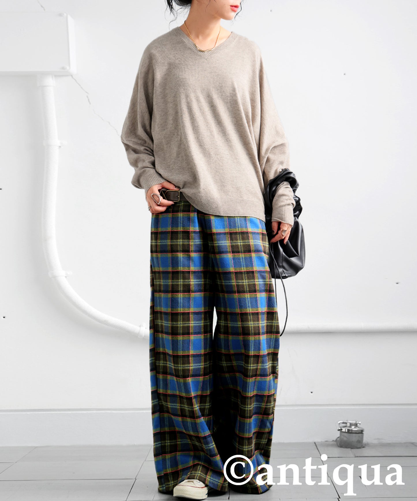 Tartan Wide Pants Ladies