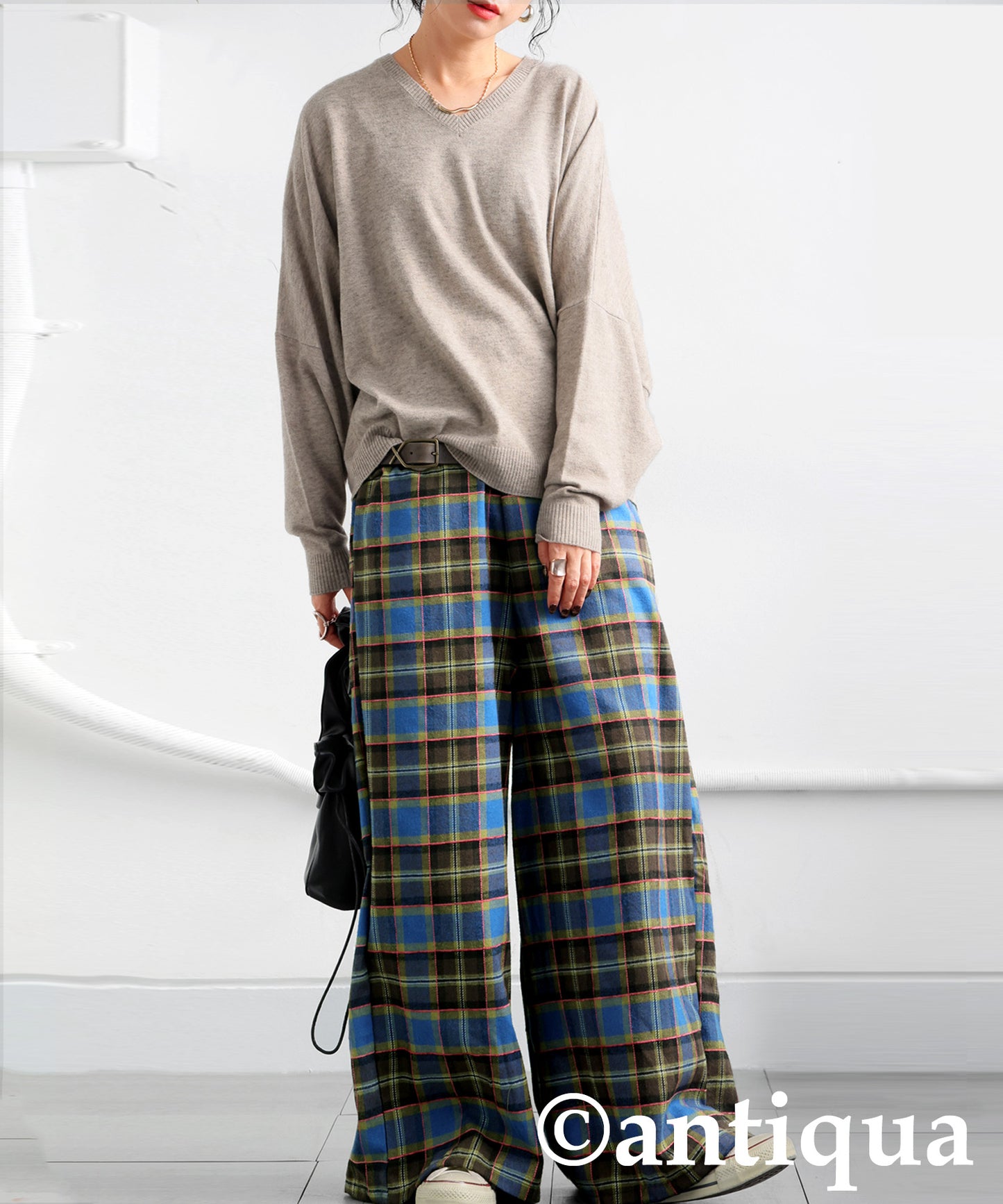 Tartan Wide Pants Ladies