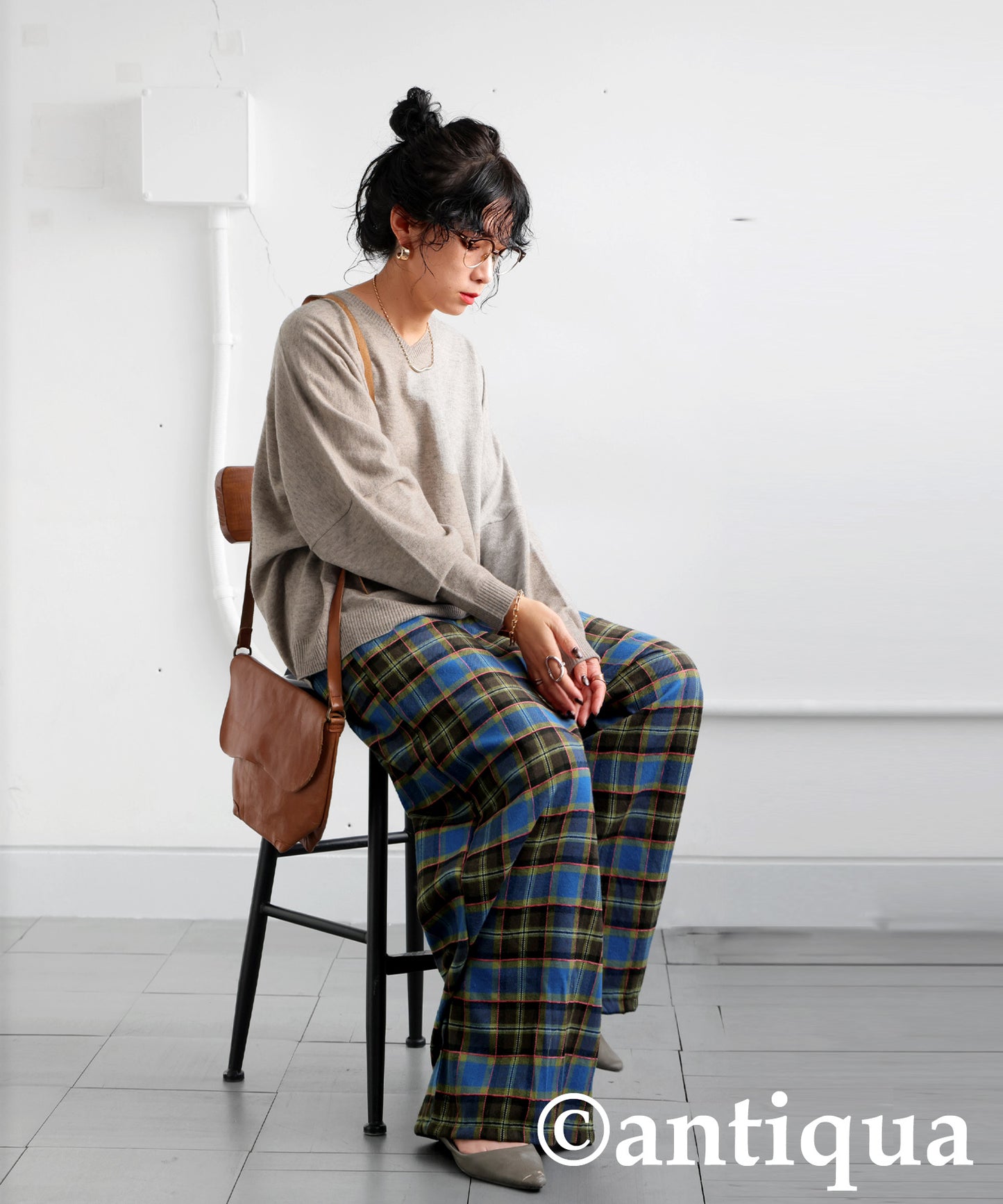 Tartan Wide Pants Ladies