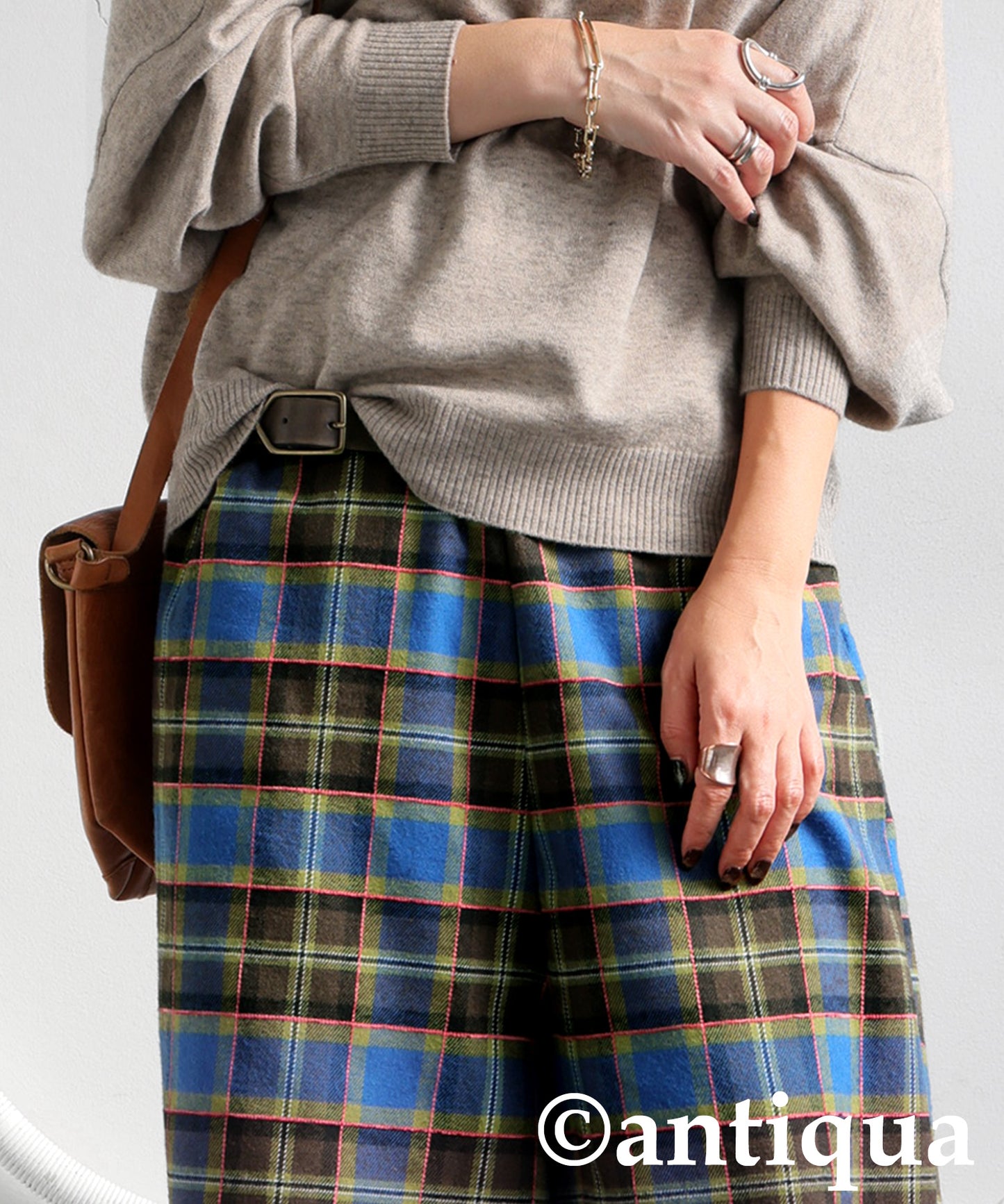Tartan Wide Pants Ladies
