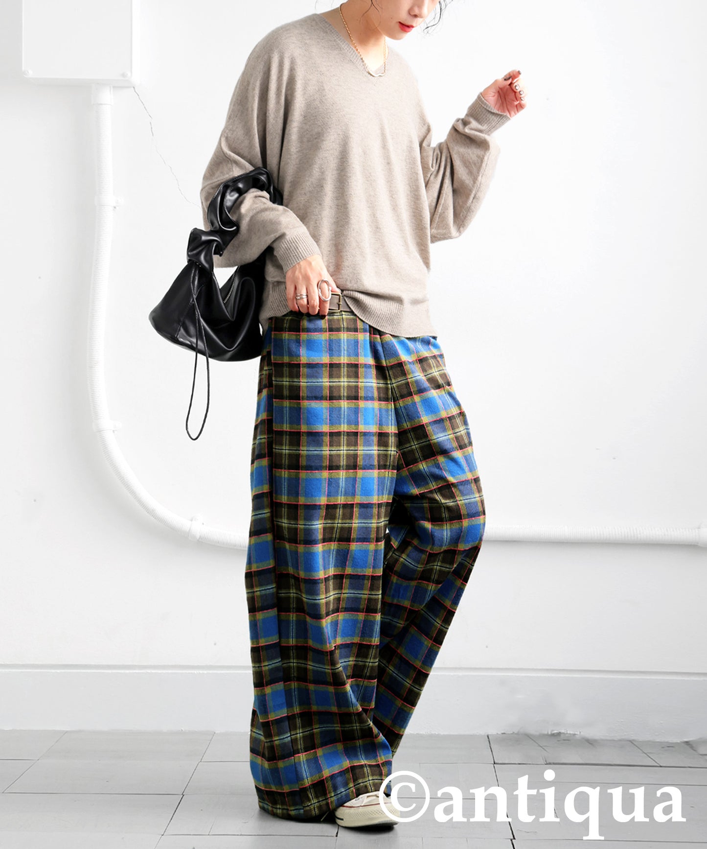 Tartan Wide Pants Ladies