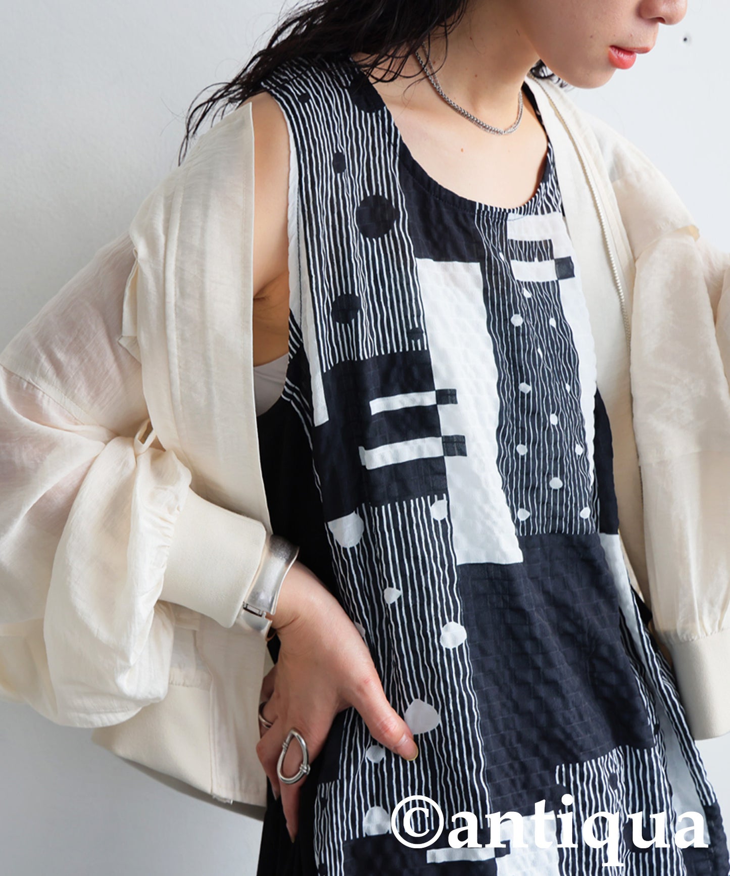 Ladies Geometric Print Tank Top