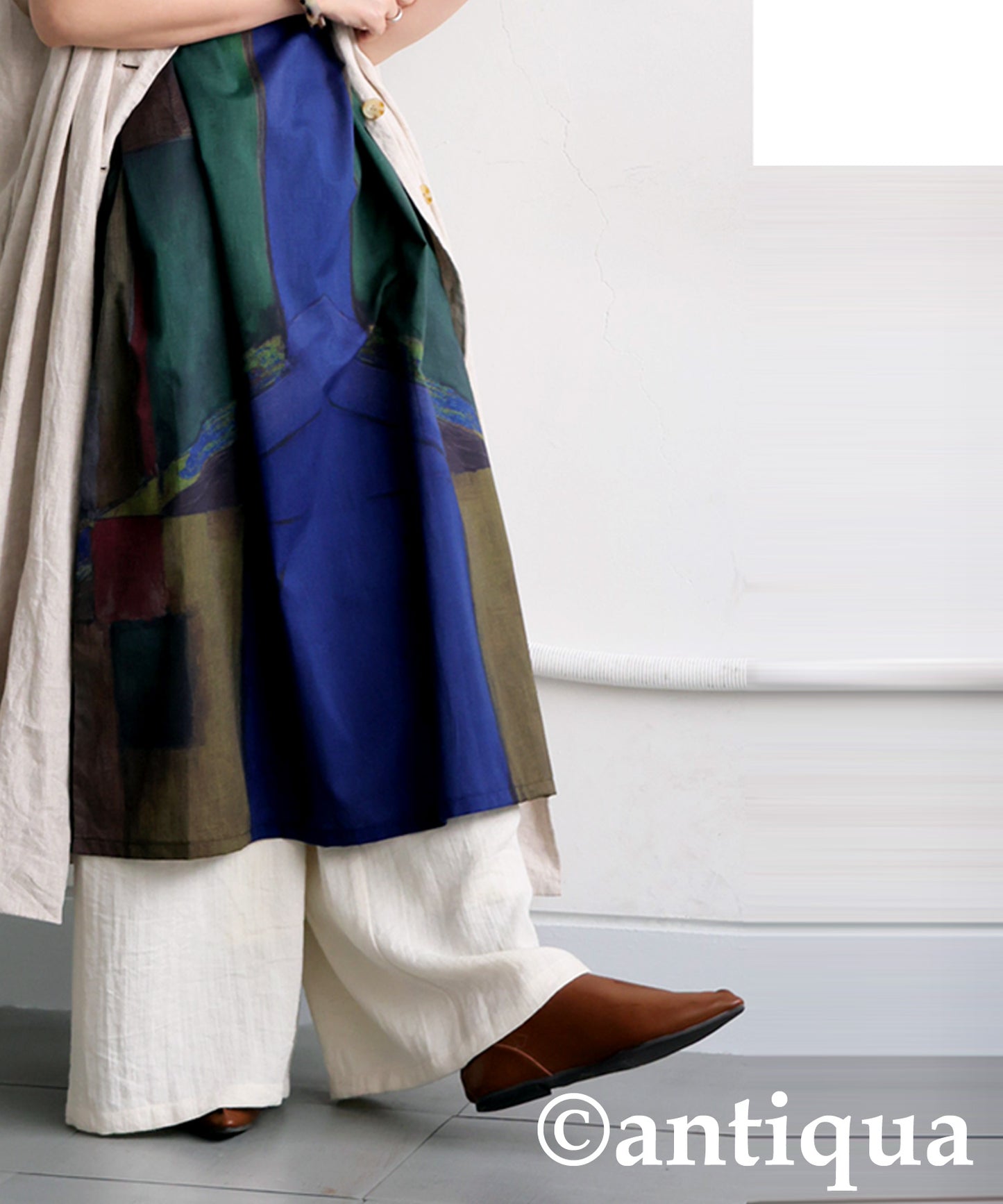 Ladies Art Print High Neck Dress