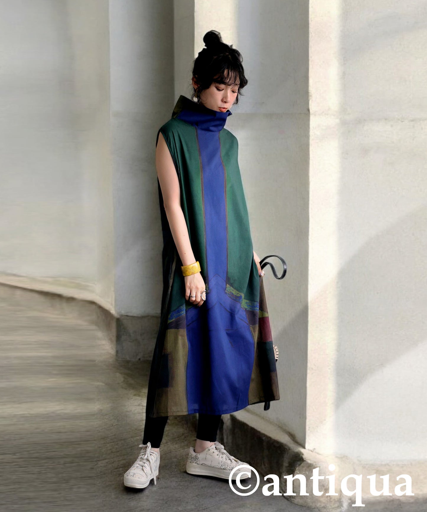 Ladies Art Print High Neck Dress