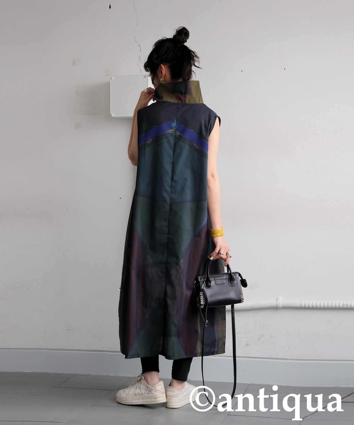 Ladies Art Print High Neck Dress