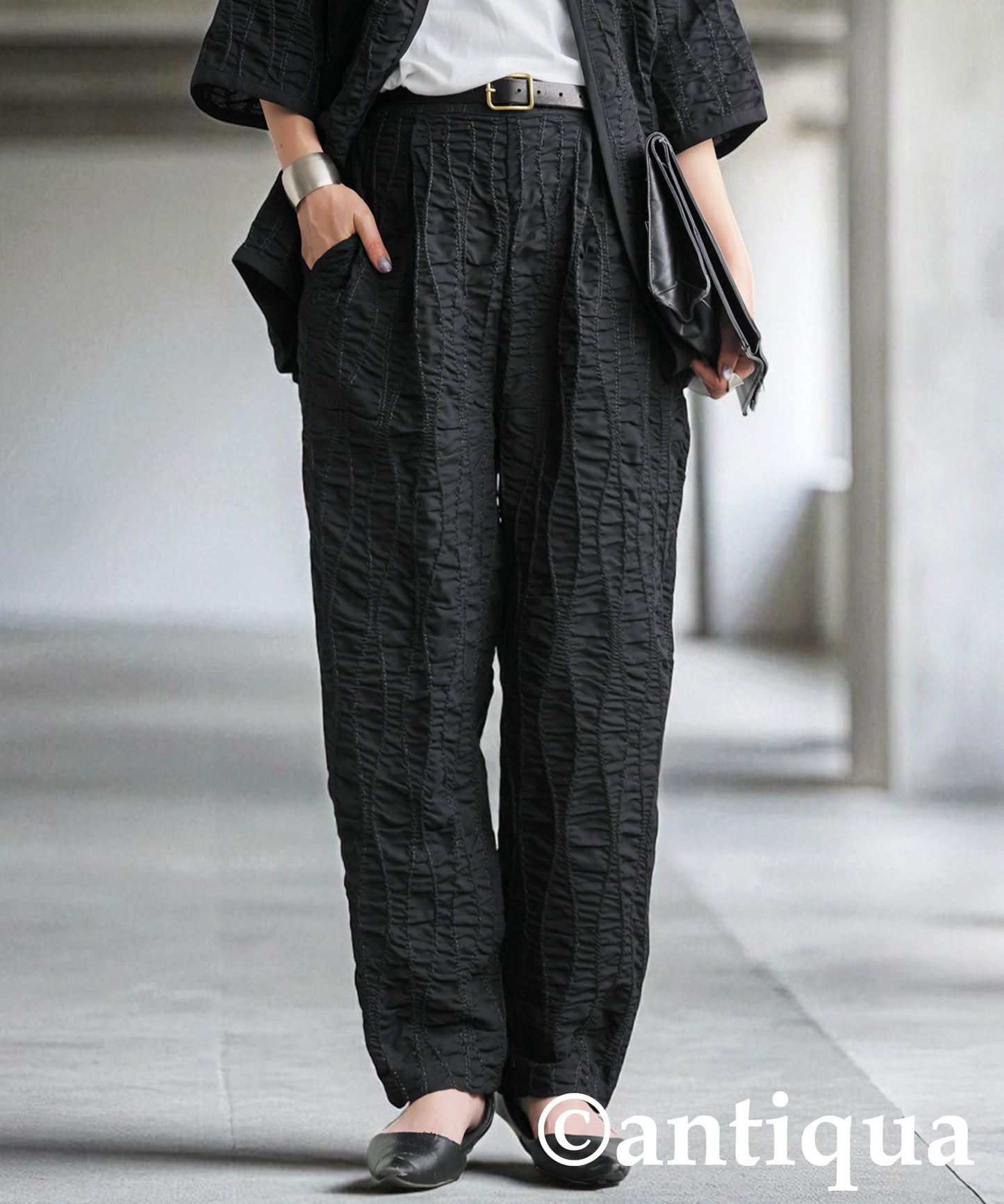 Ladies Gathered Tapered Pants