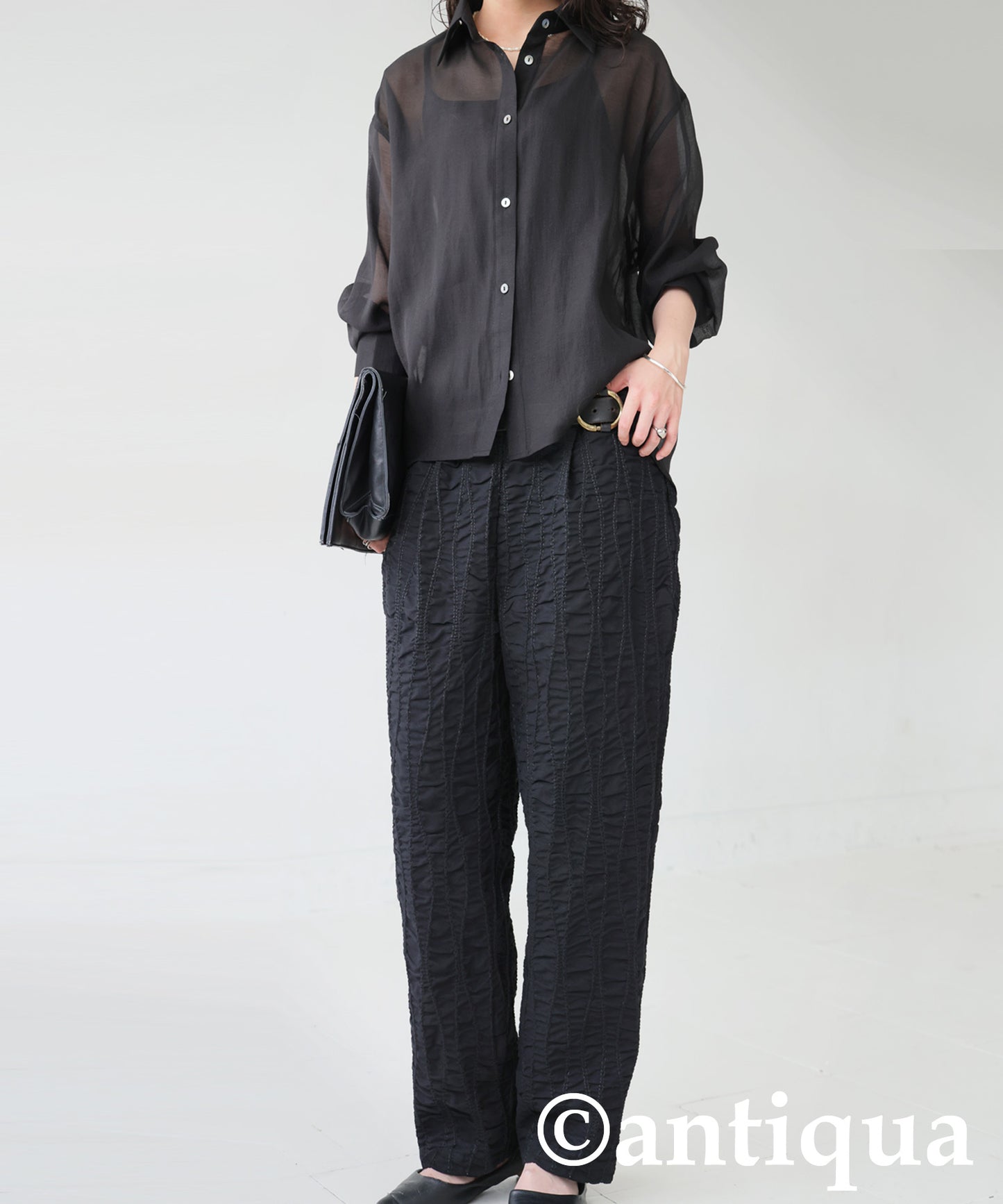 Ladies Gathered Tapered Pants