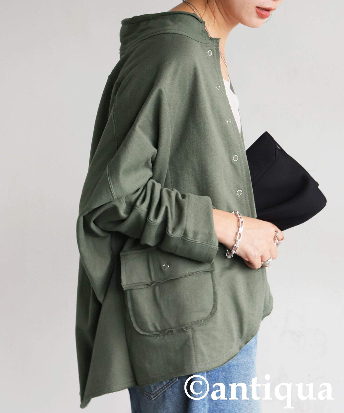 Fleece Stand-Neck Cardigan Ladies