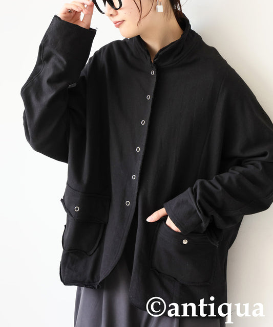 Fleece Stand-Neck Cardigan Ladies