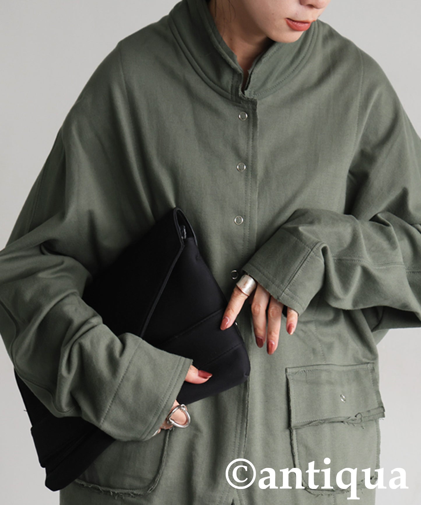 Fleece Stand-Neck Cardigan Ladies