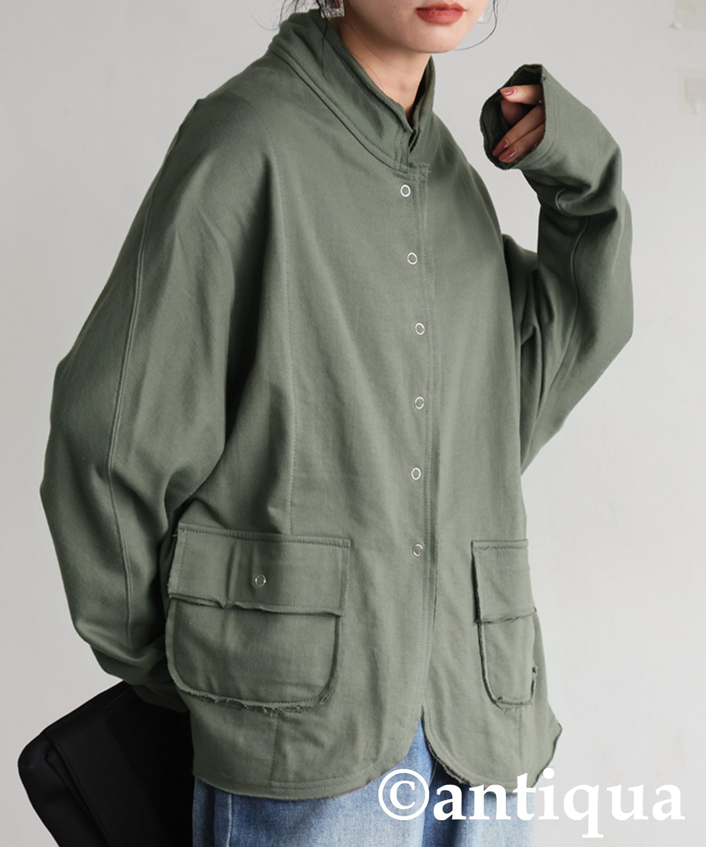 Fleece Stand-Neck Cardigan Ladies