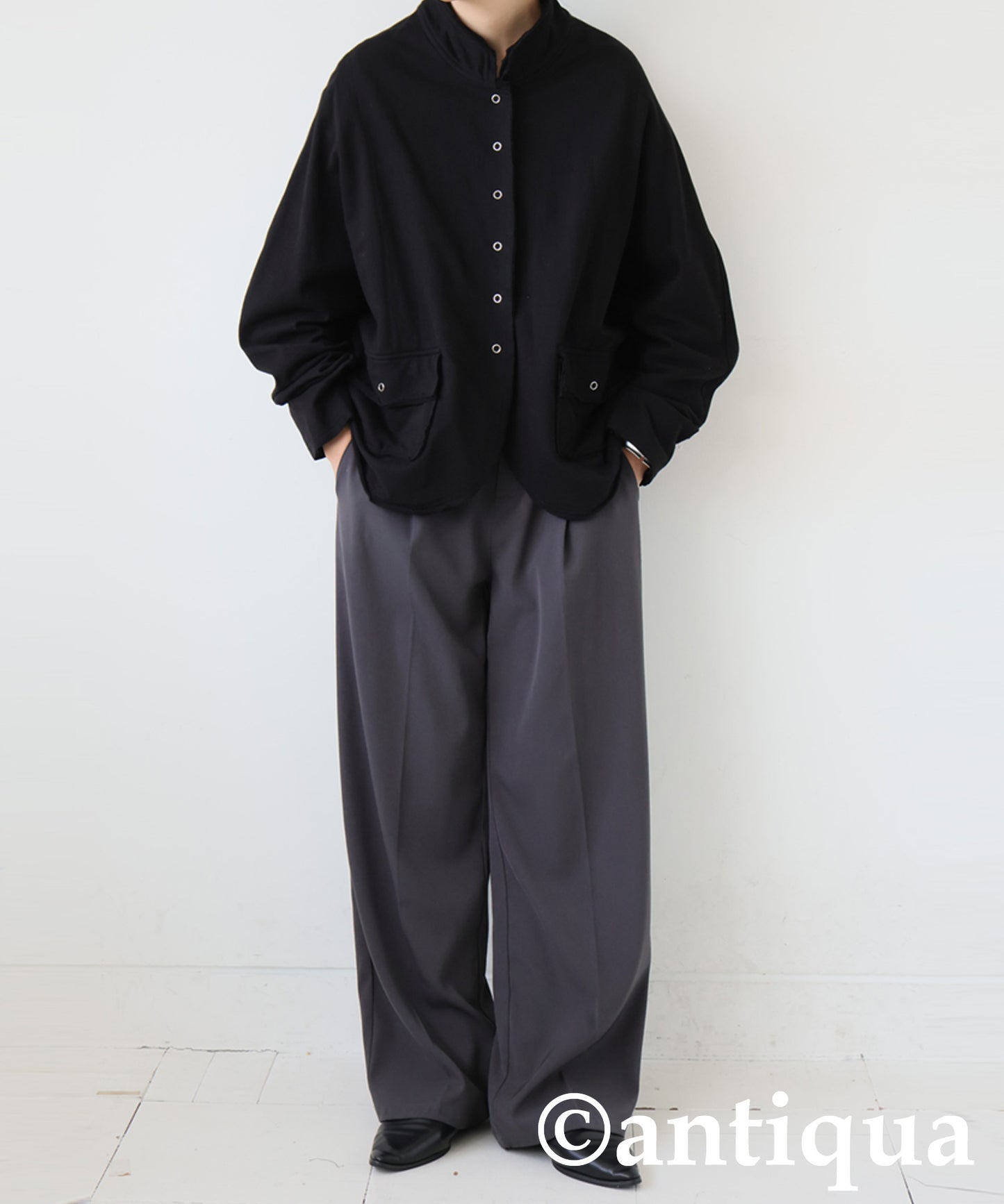 Fleece Stand-Neck Cardigan Ladies