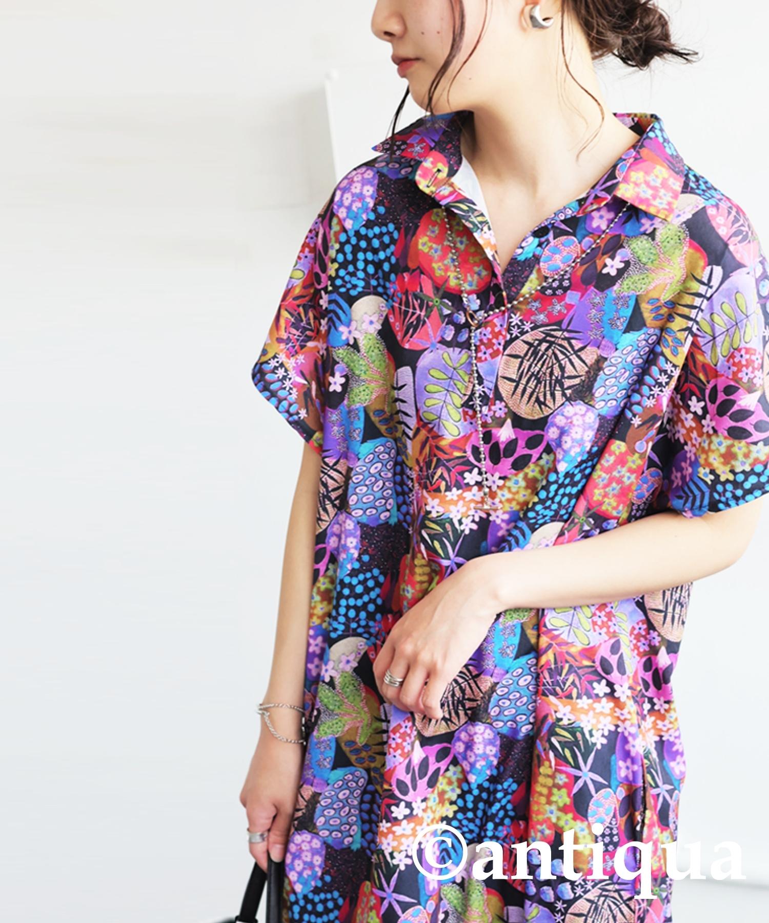 Ladies Art Pattern Dress | Japanese fashion brand ANTIQUA Official
