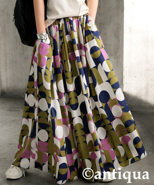 Ladies Geometric Print Skirt
