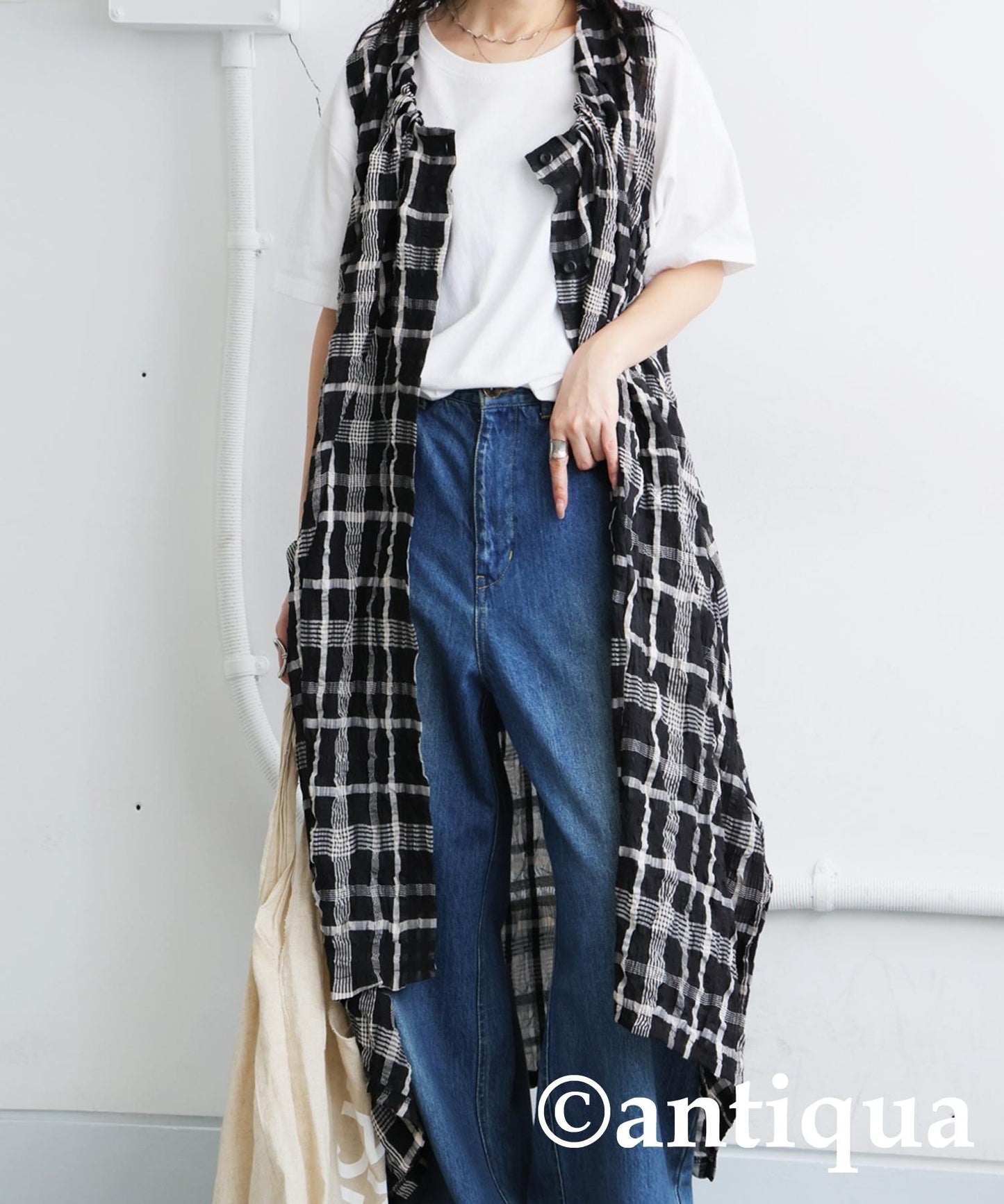 Ladies Asymmetrical Checked Dress