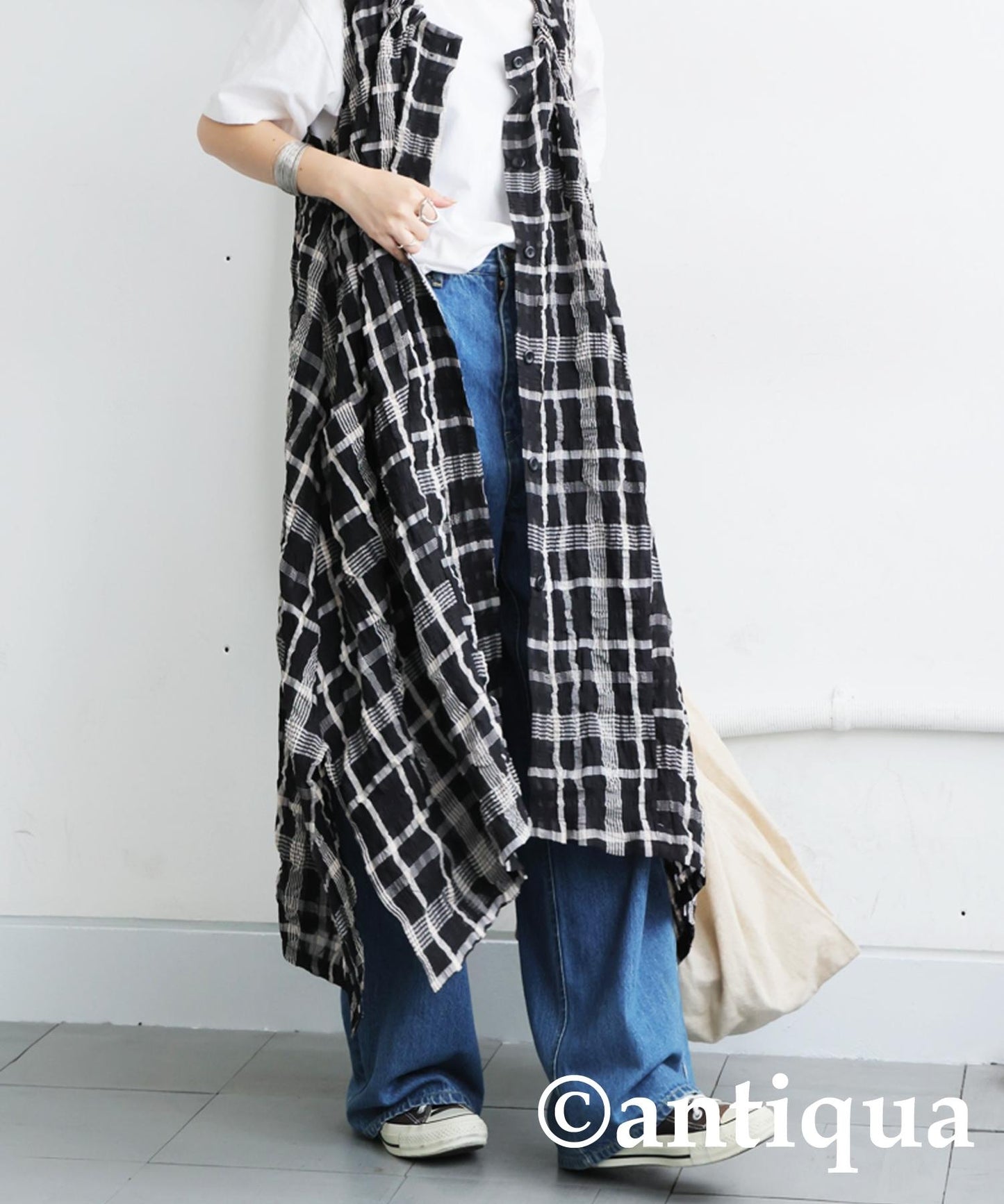 Ladies Asymmetrical Checked Dress