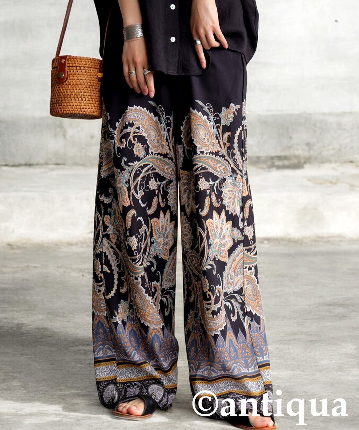 Ladies Paisley Wide Pants