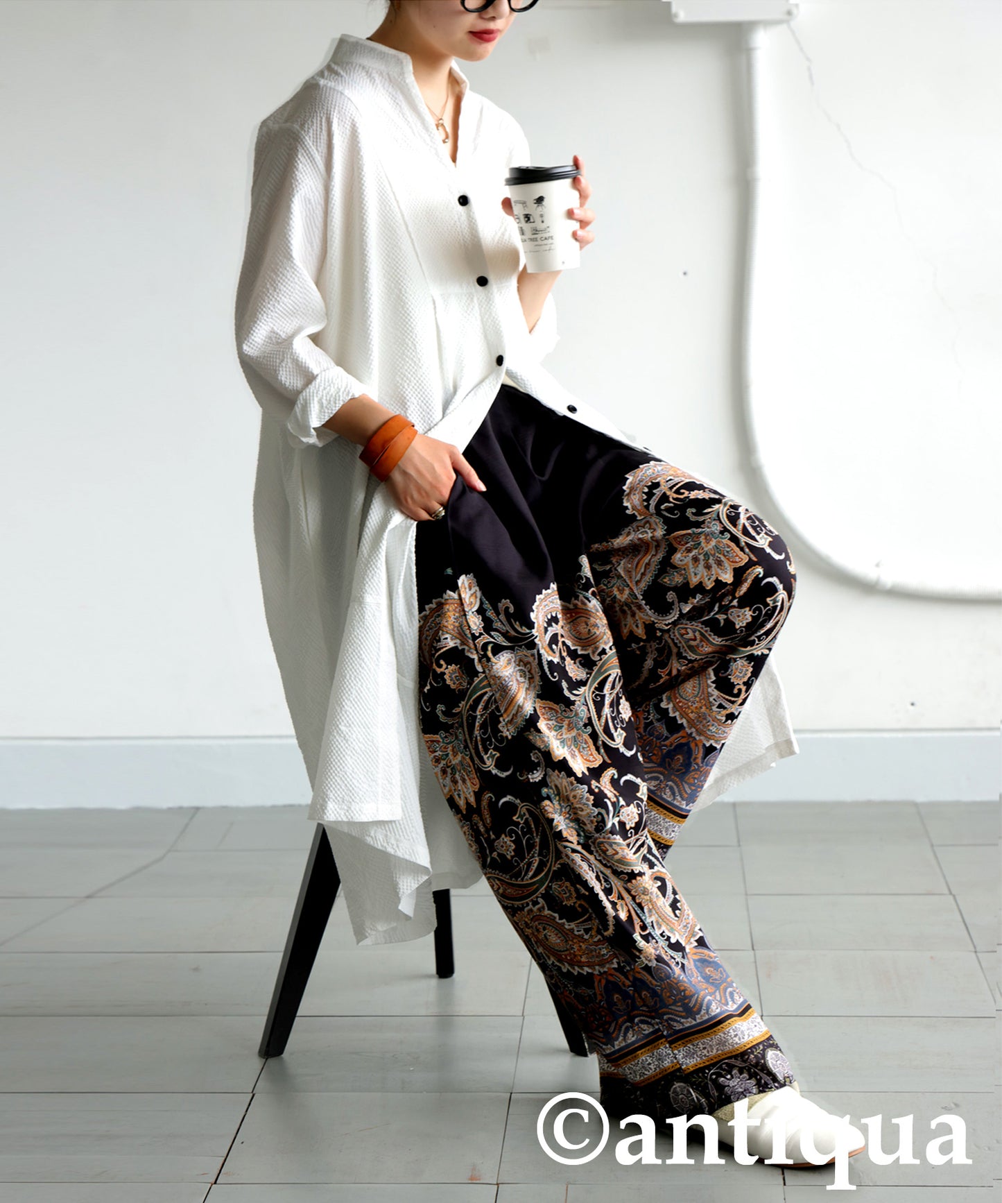 Ladies Paisley Wide Pants