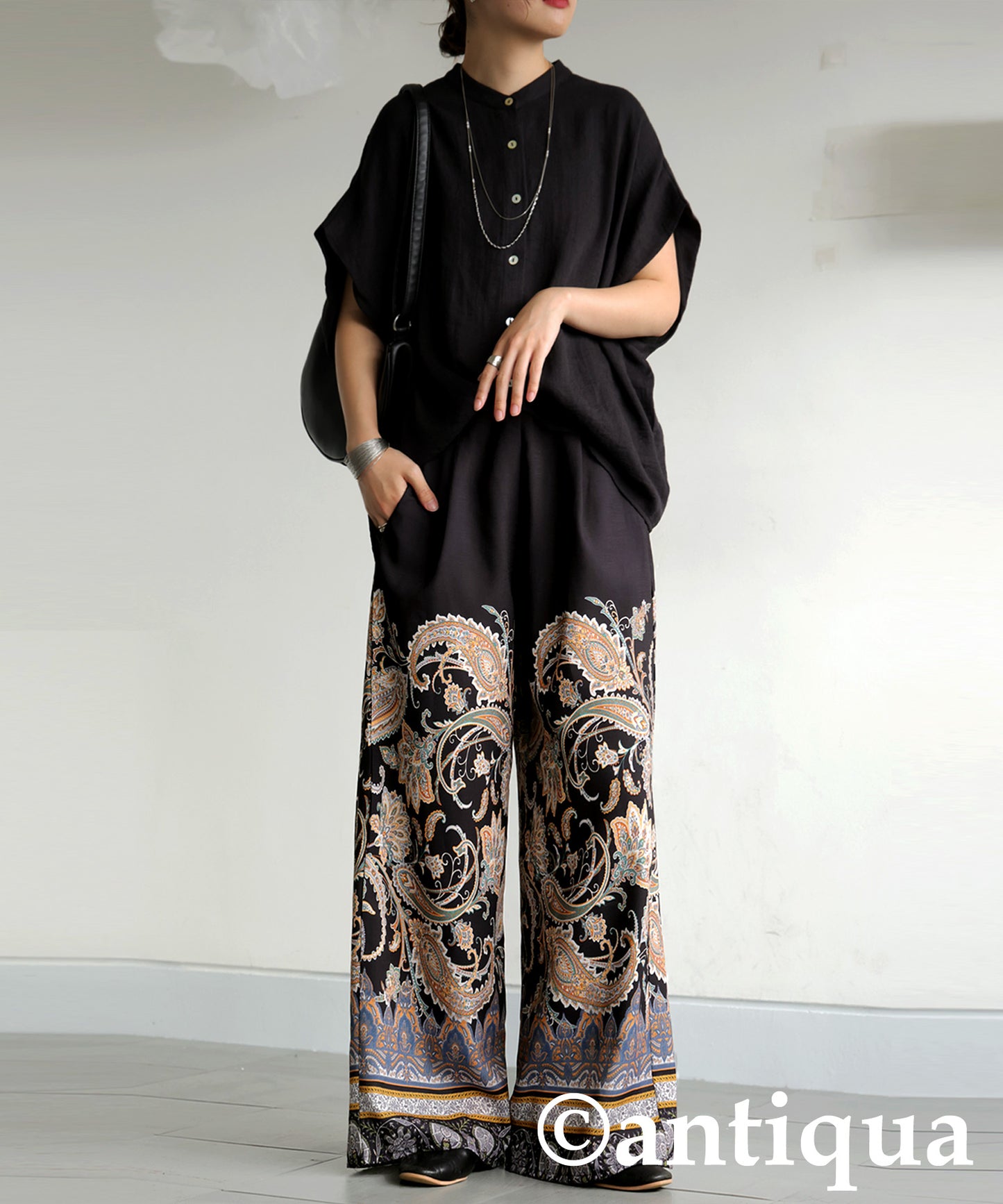 Ladies Paisley Wide Pants