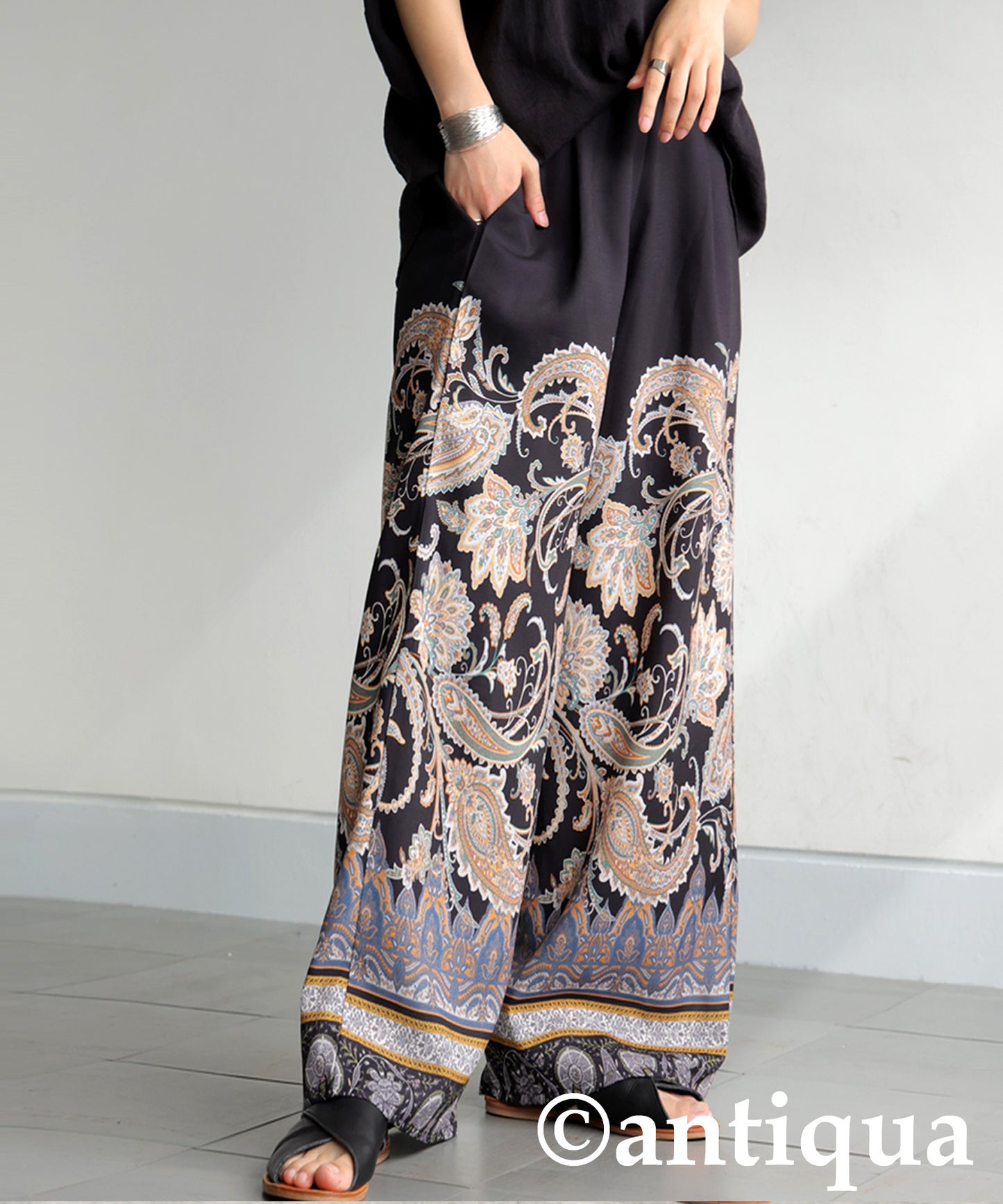 Ladies Paisley Wide Pants