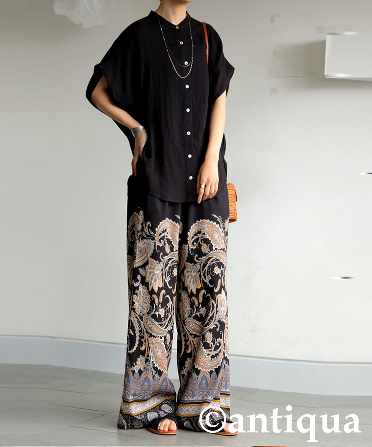 Ladies Paisley Wide Pants