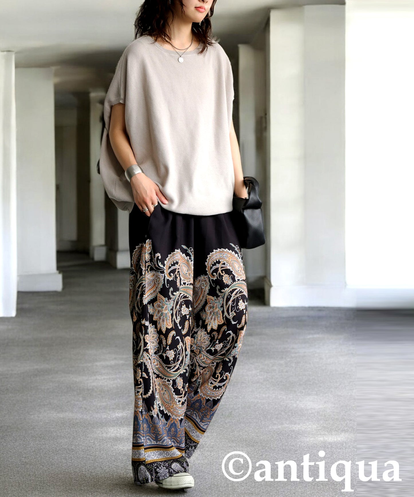 Ladies Paisley Wide Pants