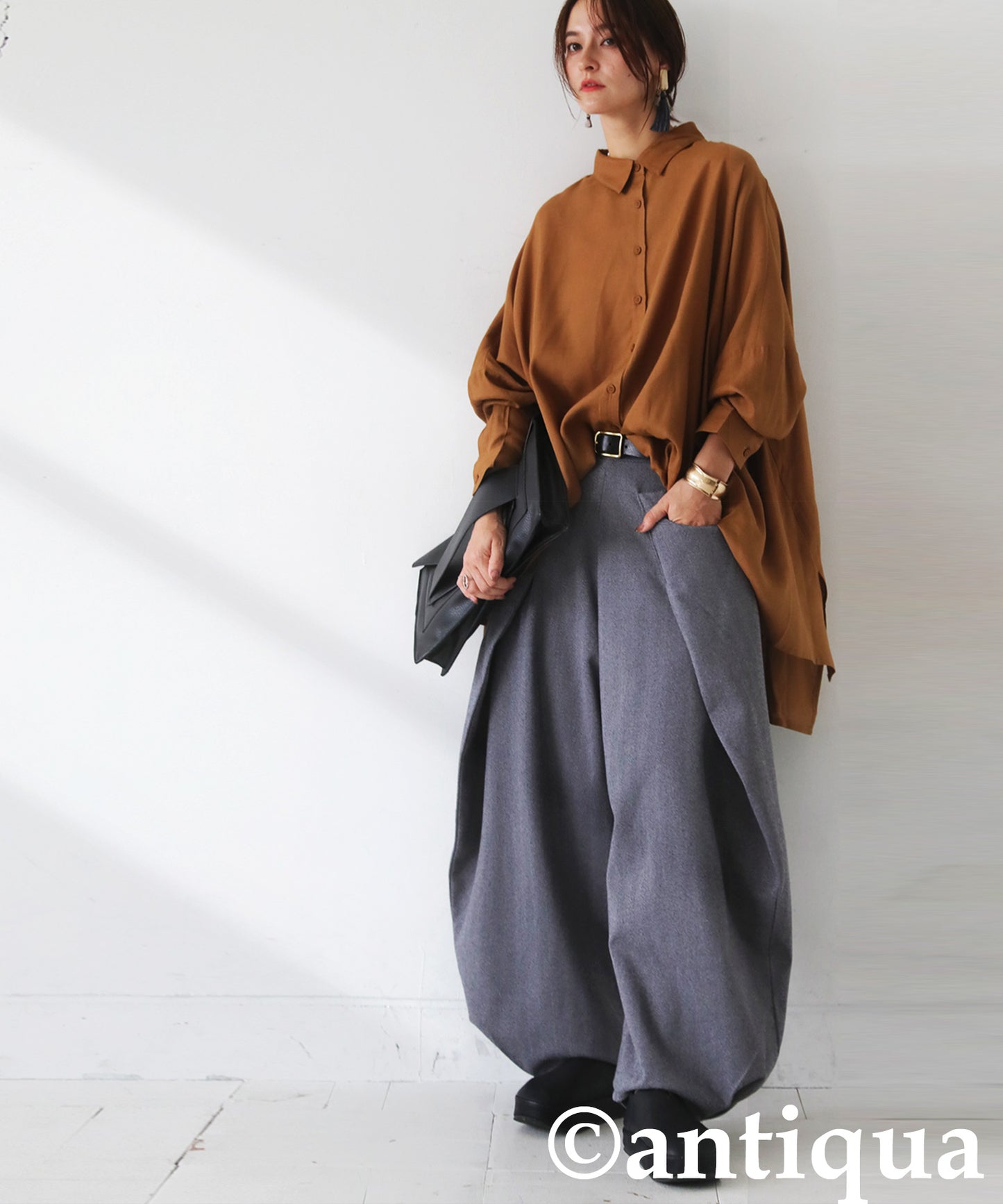 Herringbone Wide Pants Ladies