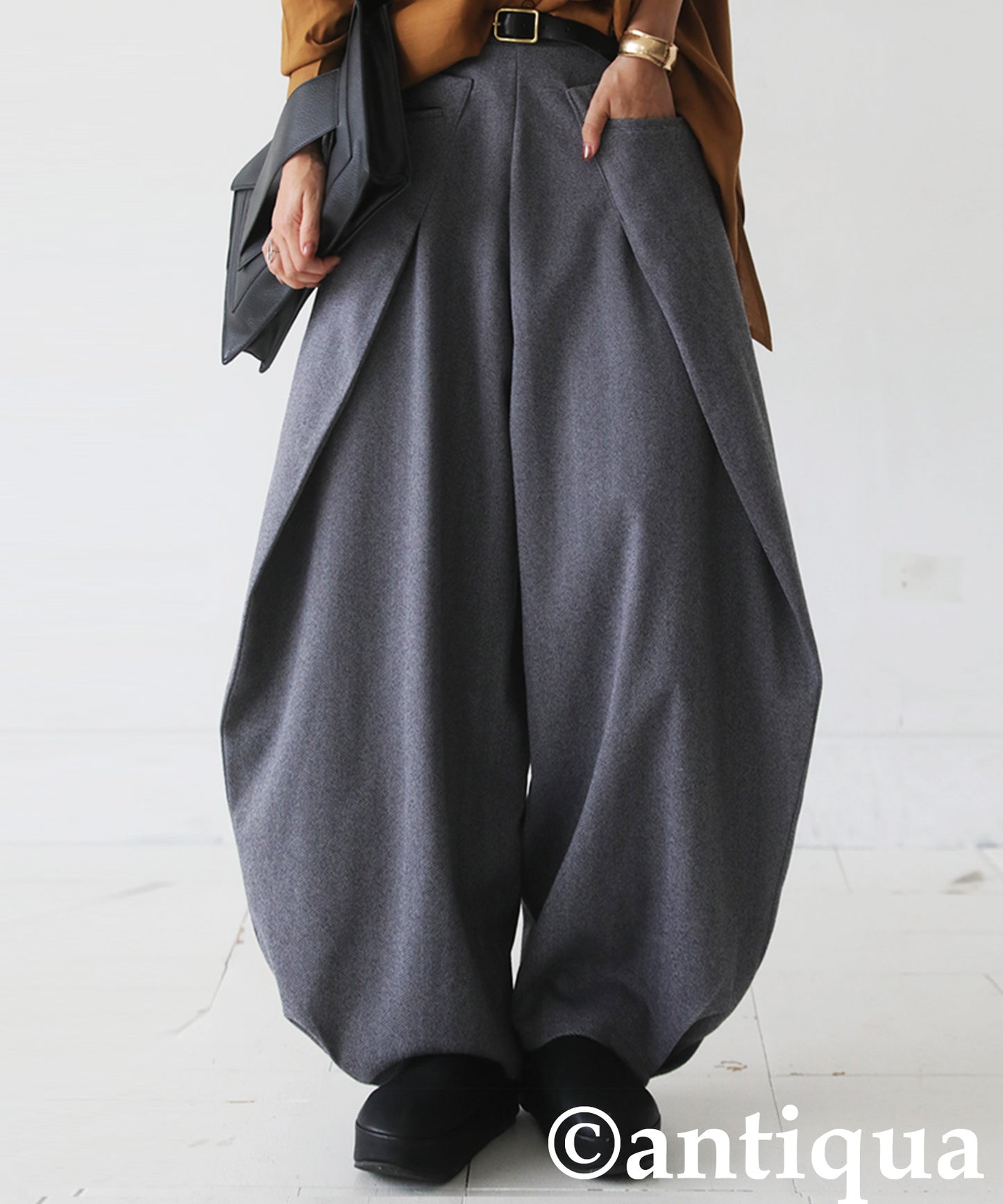 Herringbone Wide Pants Ladies