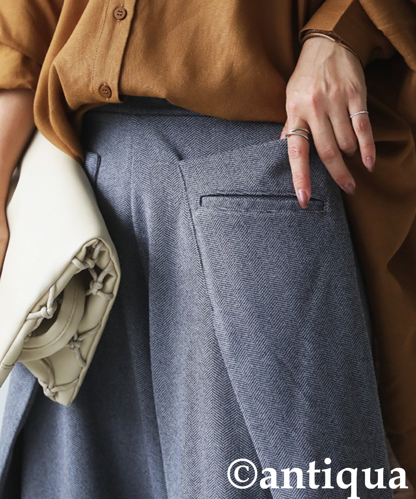 Herringbone Wide Pants Ladies