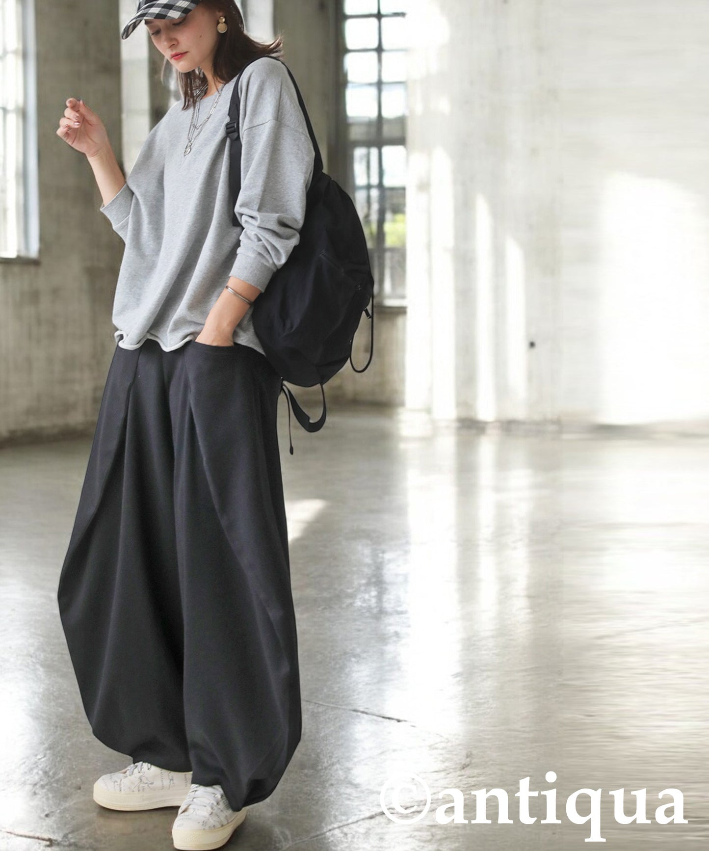Herringbone Wide Pants Ladies
