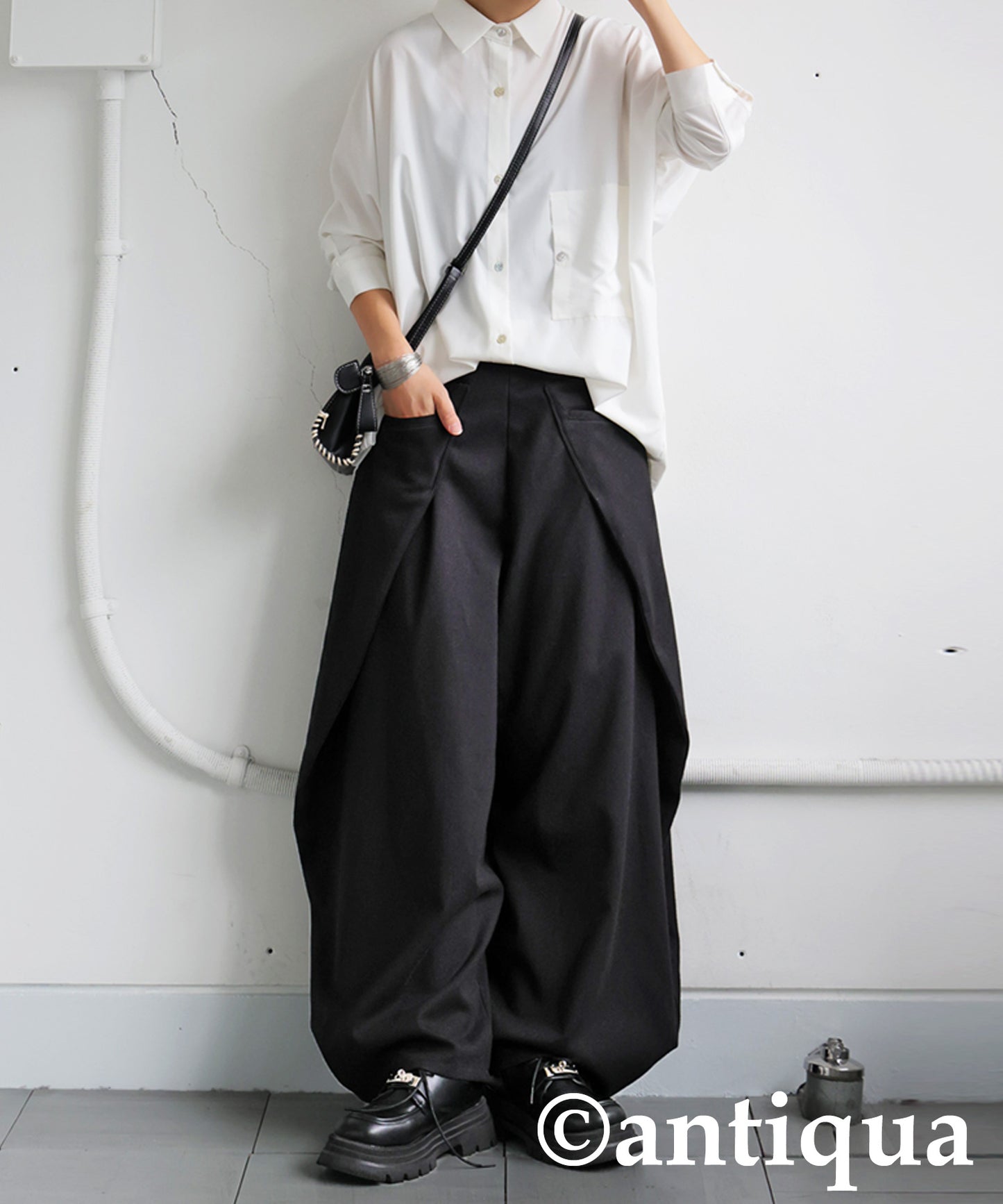 Herringbone Wide Pants Ladies