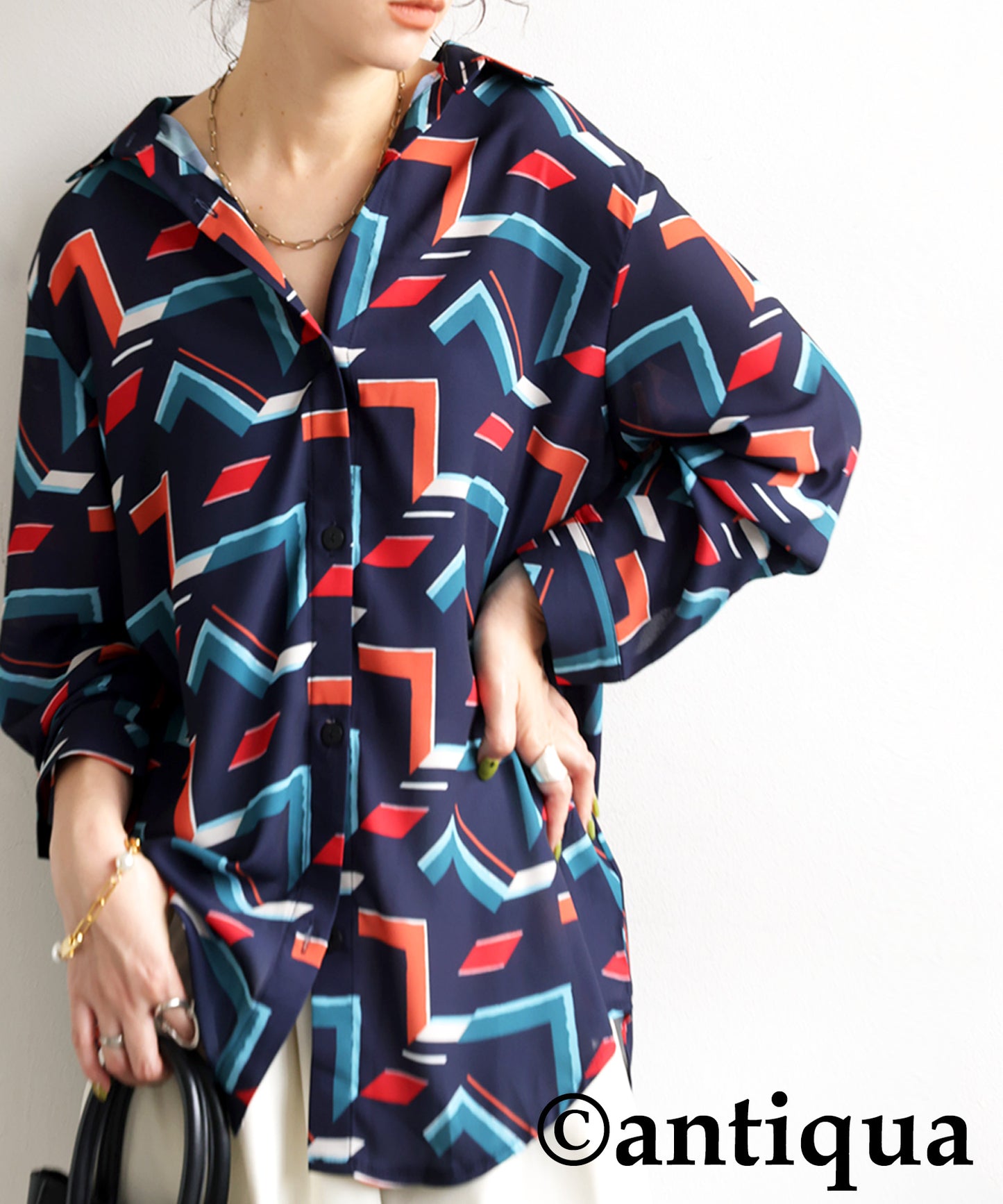 Geometric Print Shirt Ladies