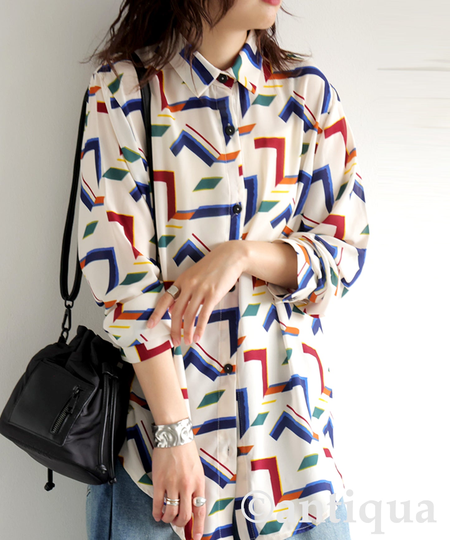 Geometric Print Shirt Ladies