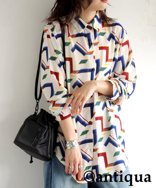 Geometric Print Shirt Ladies