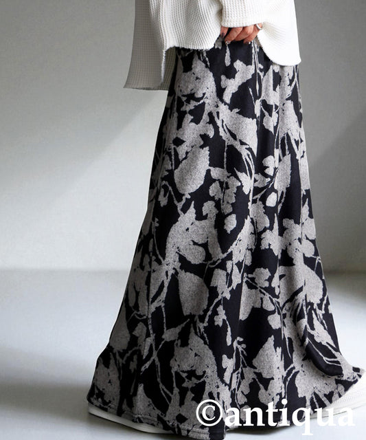 Brushed Floral Flared Skirt Ladies